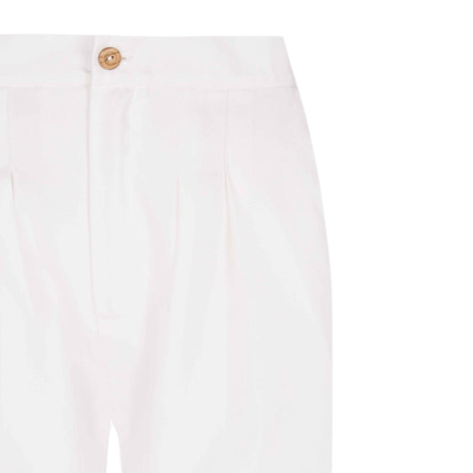 Pantalón pinzas de mujer vaquero blanco