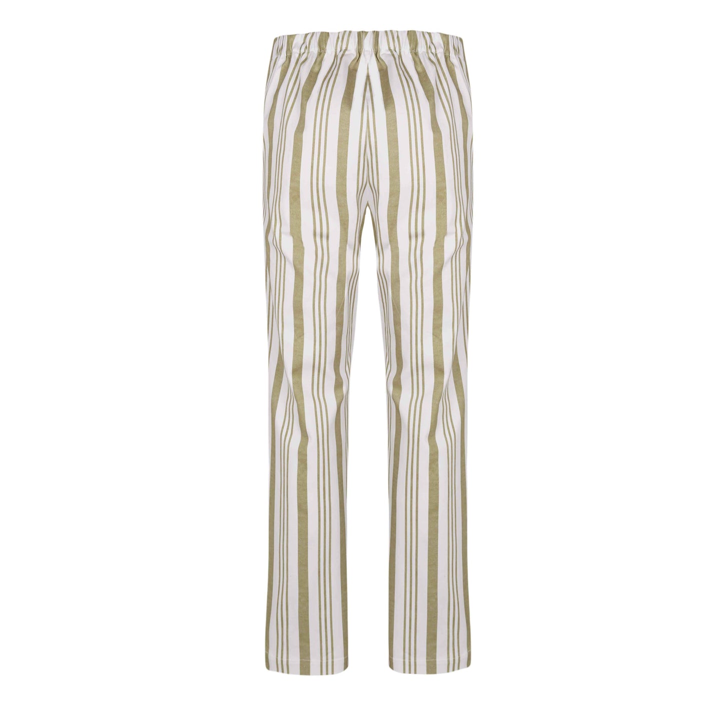 Pistachio stripe denim pleated Woman trousers