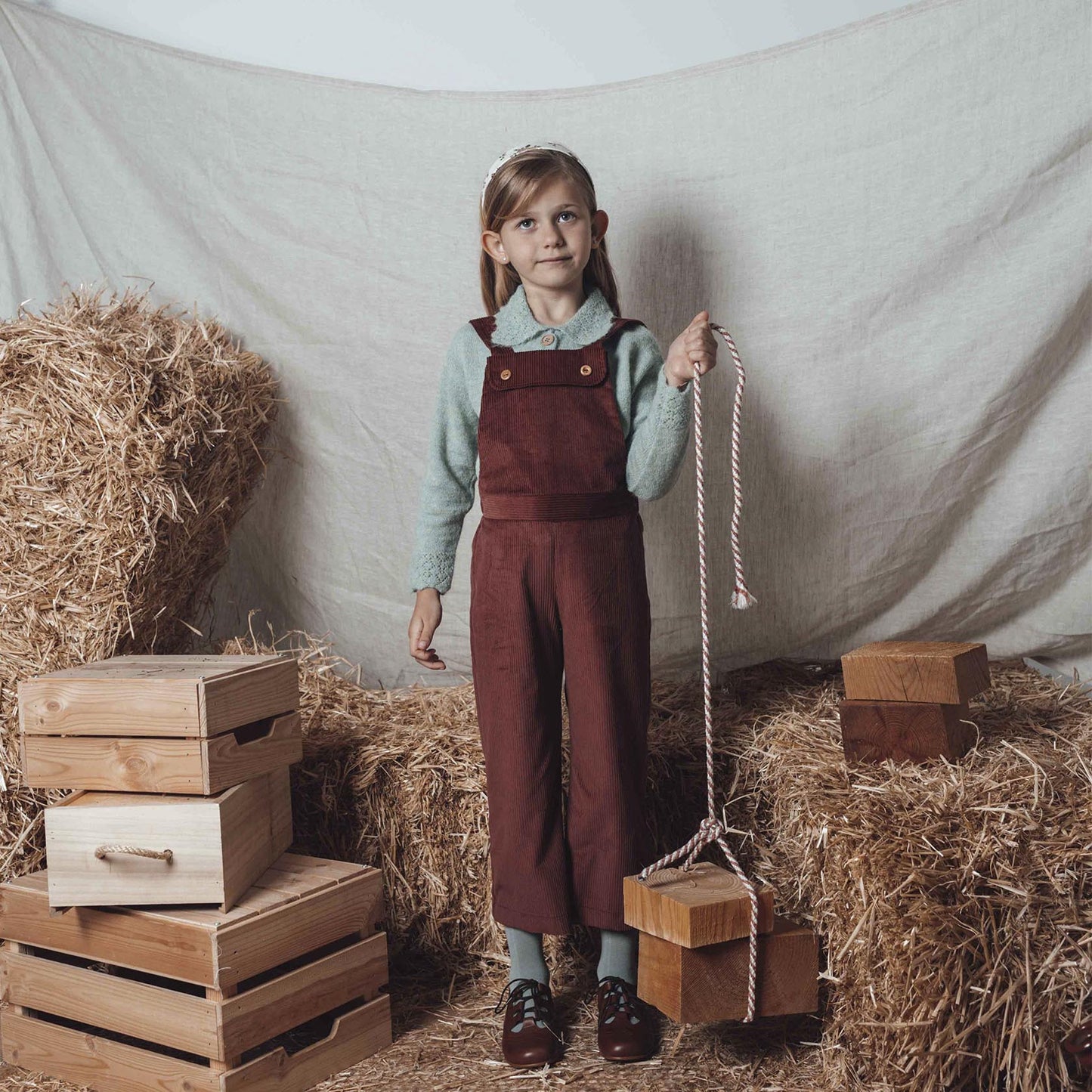 Burgundy corduroy overall