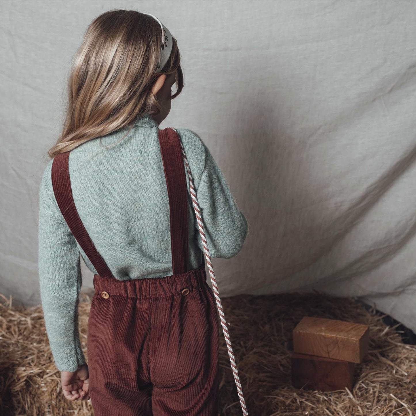 Burgundy corduroy overall