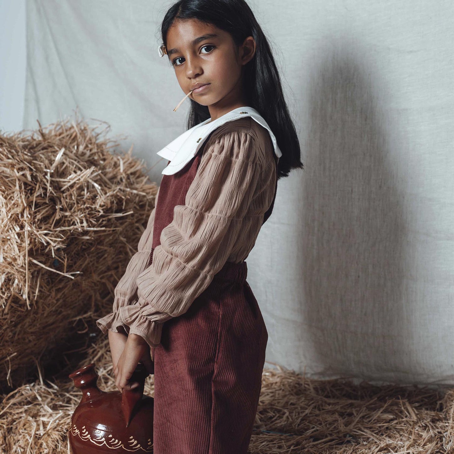 Burgundy corduroy overall