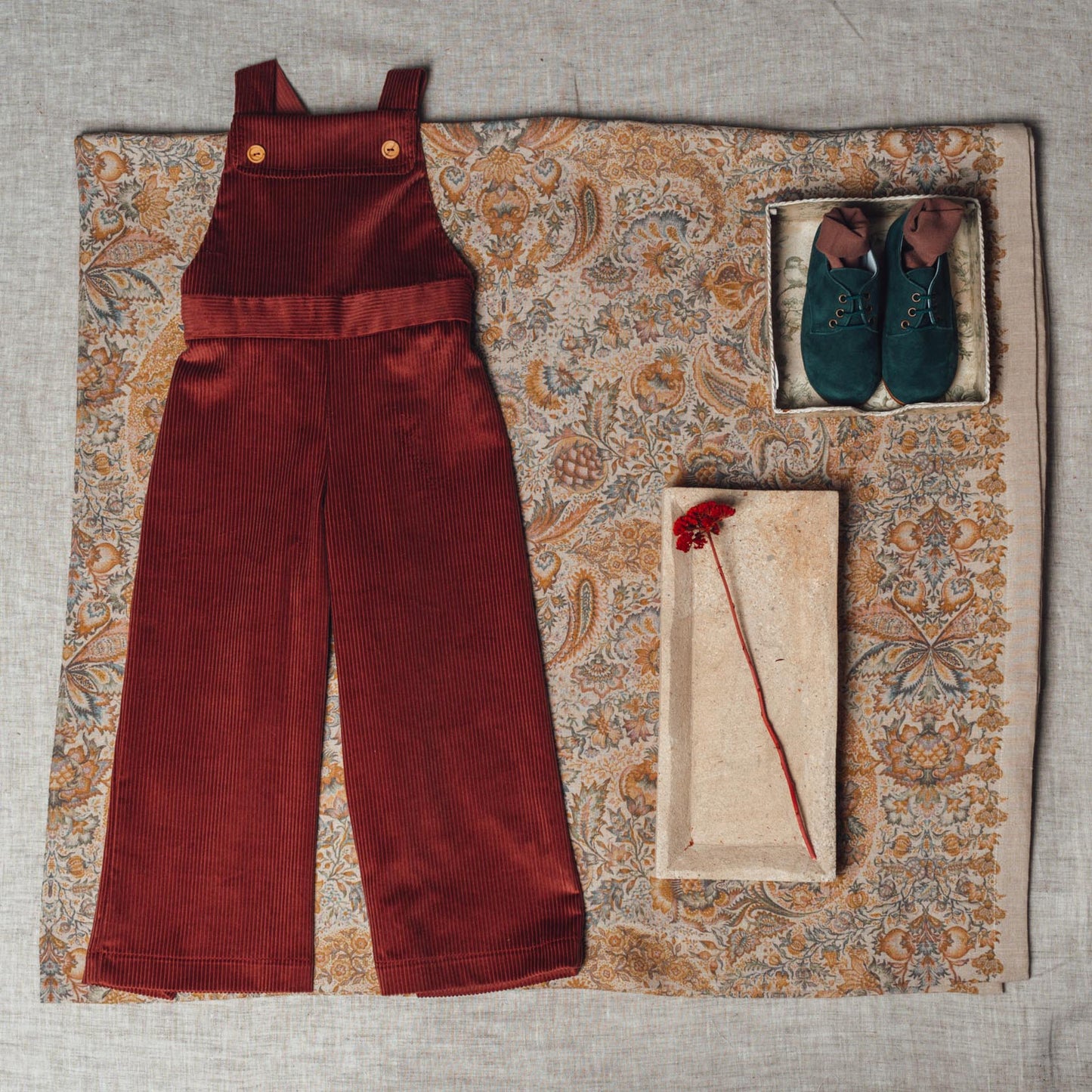 Burgundy corduroy overall