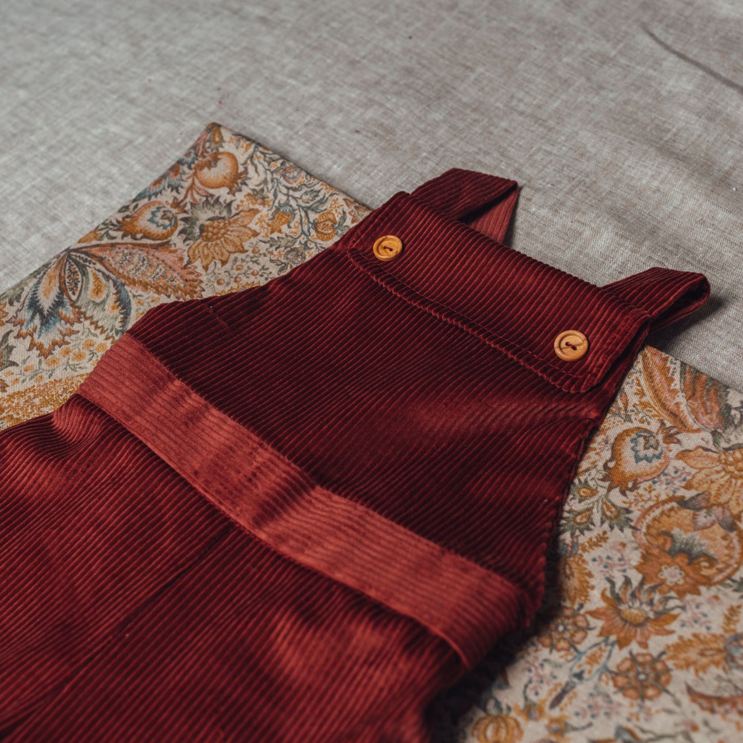 Burgundy corduroy overall