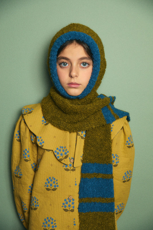 Balaclava punto mustard niña