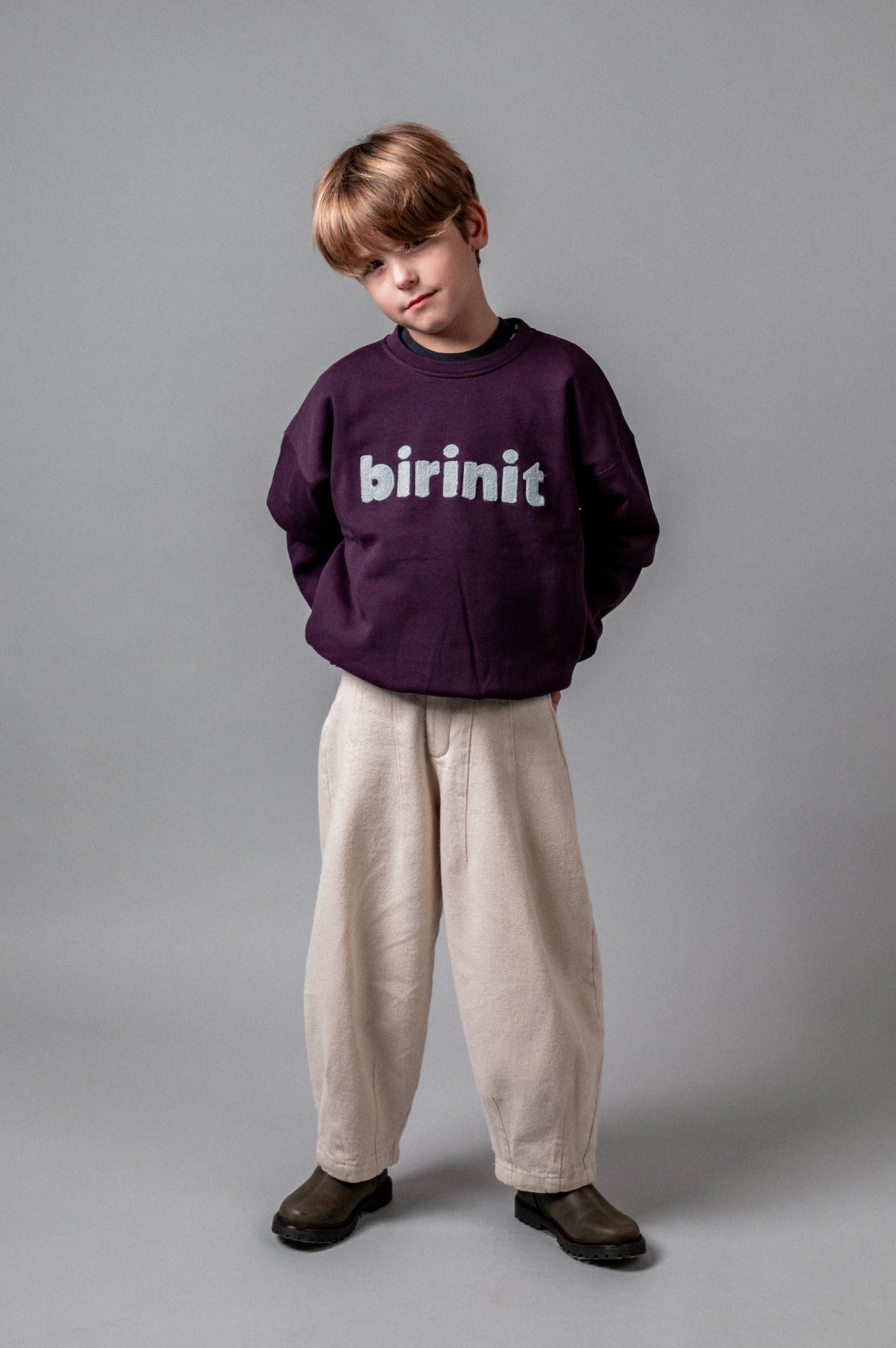 Pantalón largo denim crudo niño
