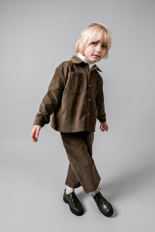 Pantalón largo pana khaki niño