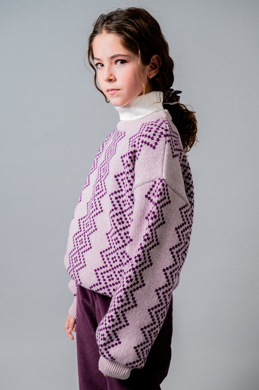 Jersey punto violet niña