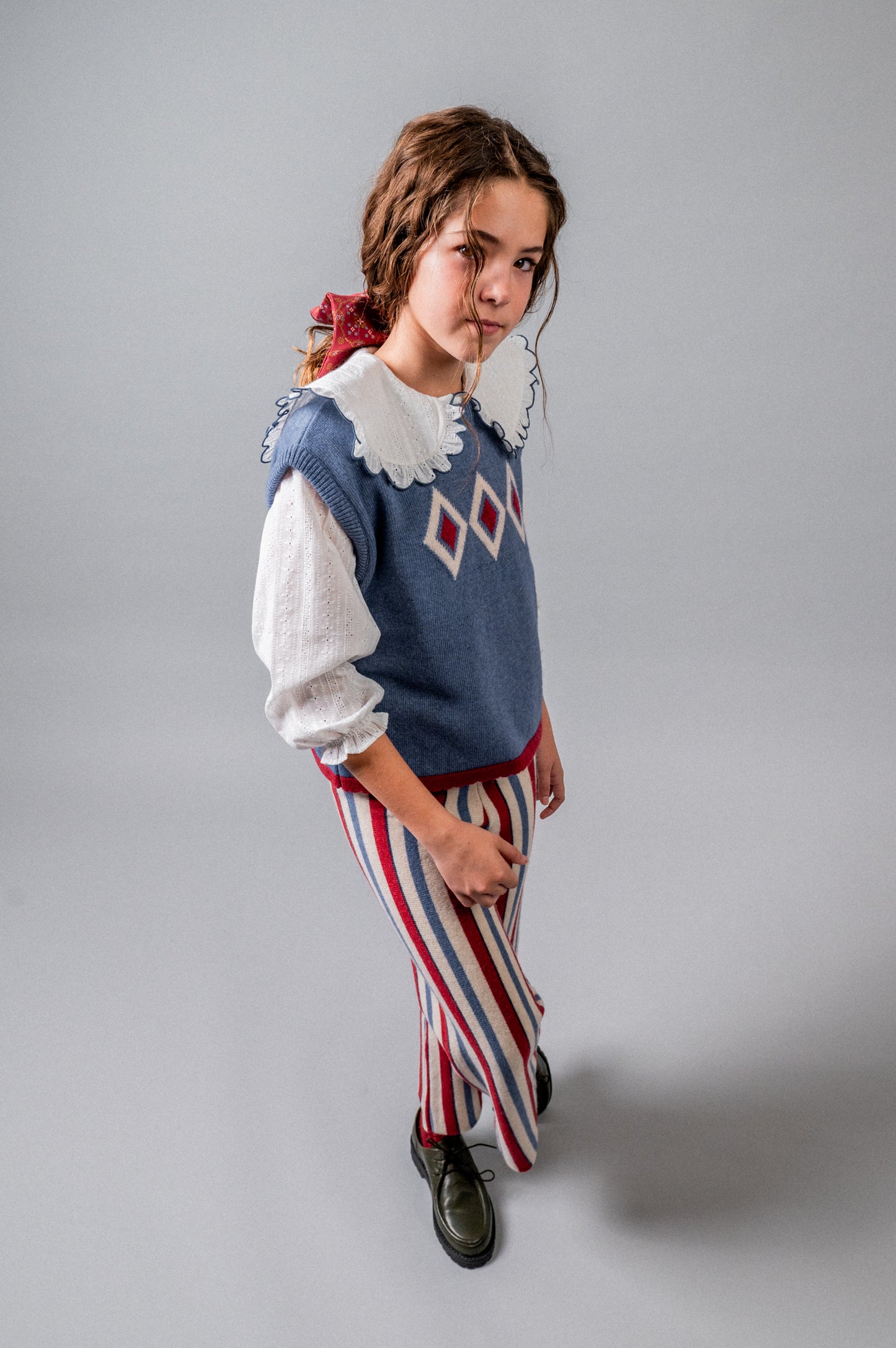Chaleco punto Argyle niña