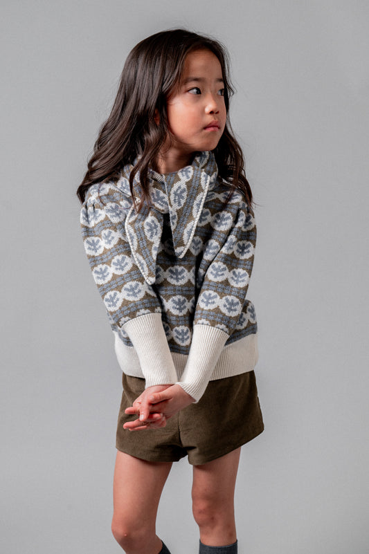 Pantalón corto pana khaki niña