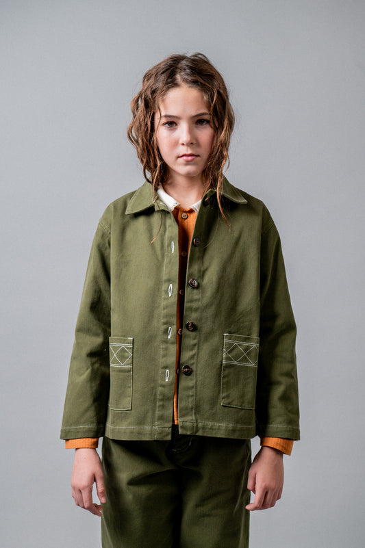 Chaqueta denim khaki niña