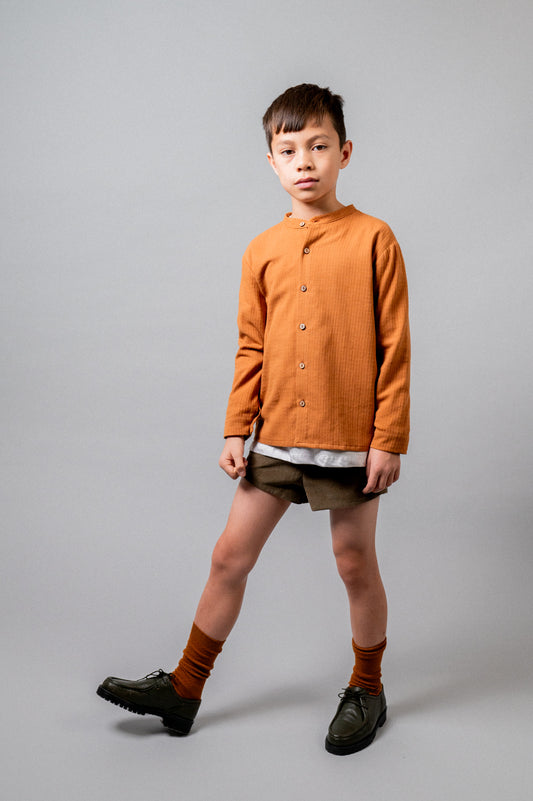 Pantalón corto pana khaki niño