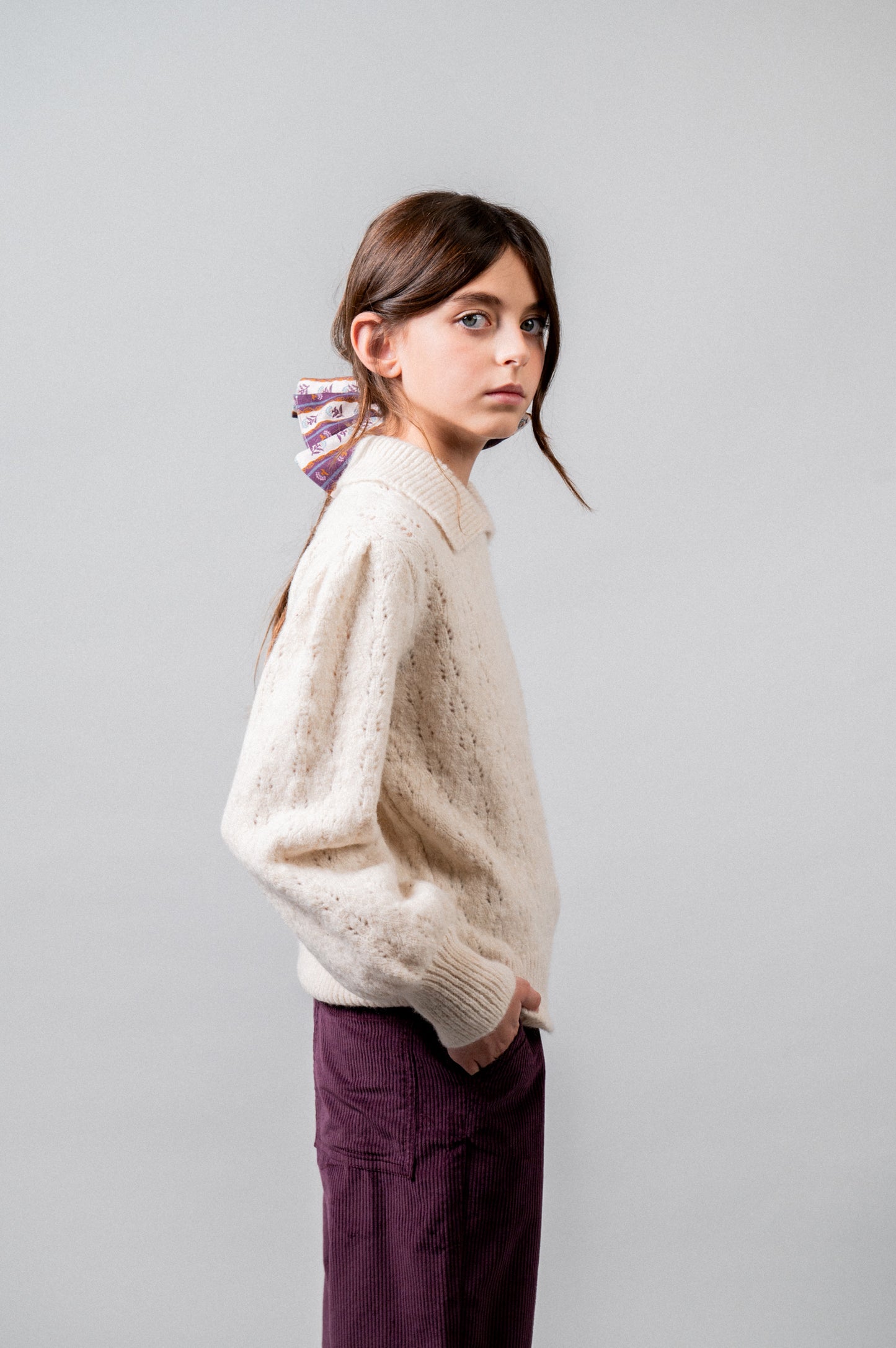 Jersey punto Biri ivory niña