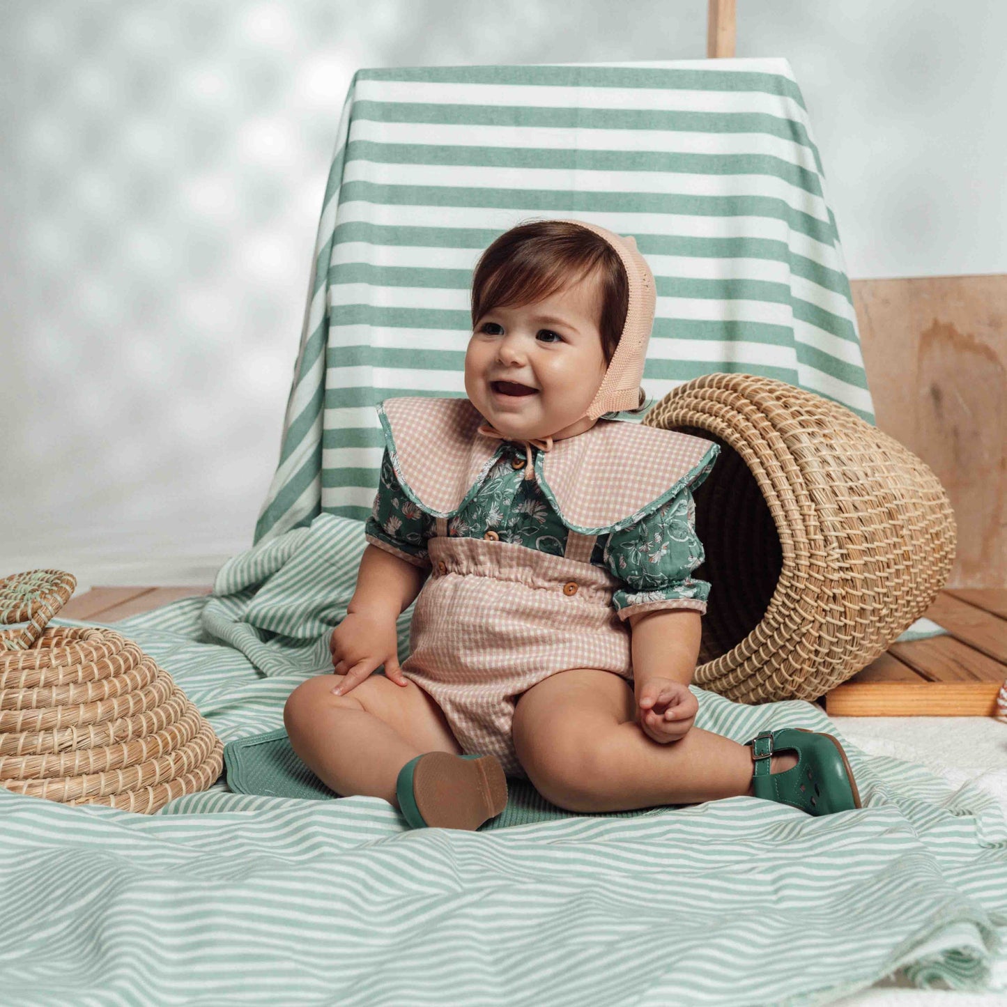 Small pink Gingham straps bloomer