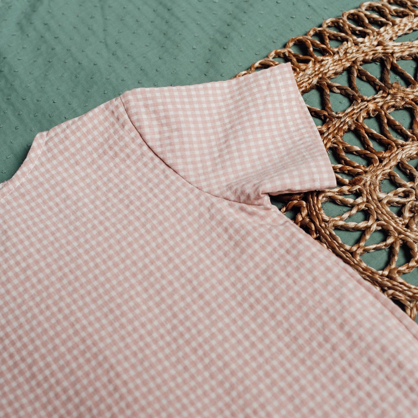 Small pink Gingham short sleeve shirt