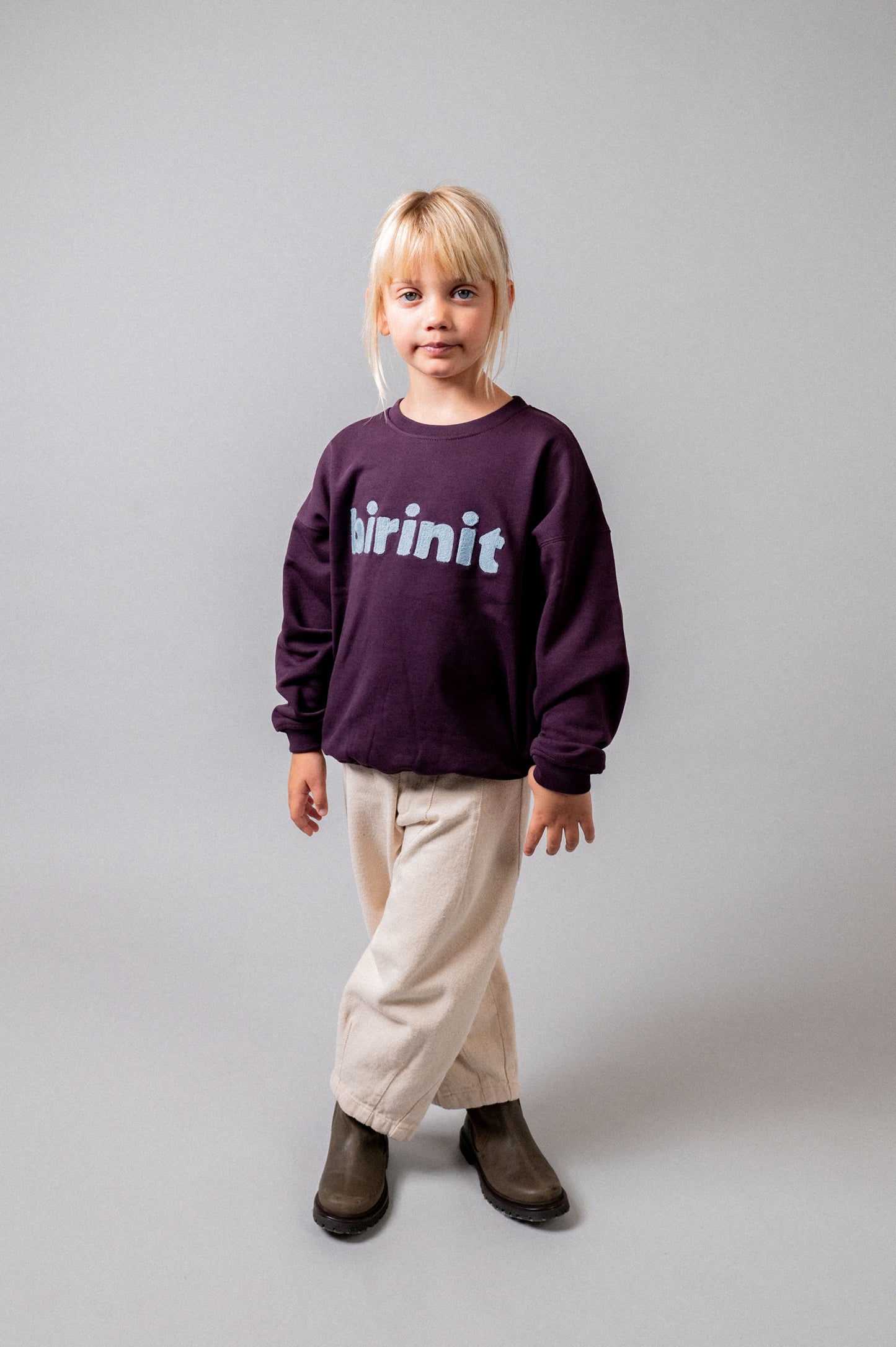 Pantalón largo denim crudo niña