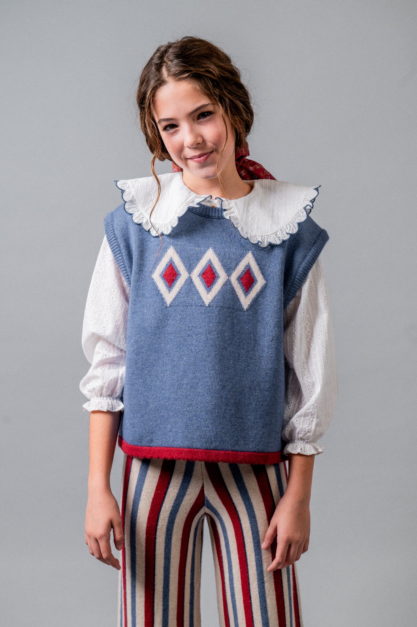 Chaleco punto Argyle niña