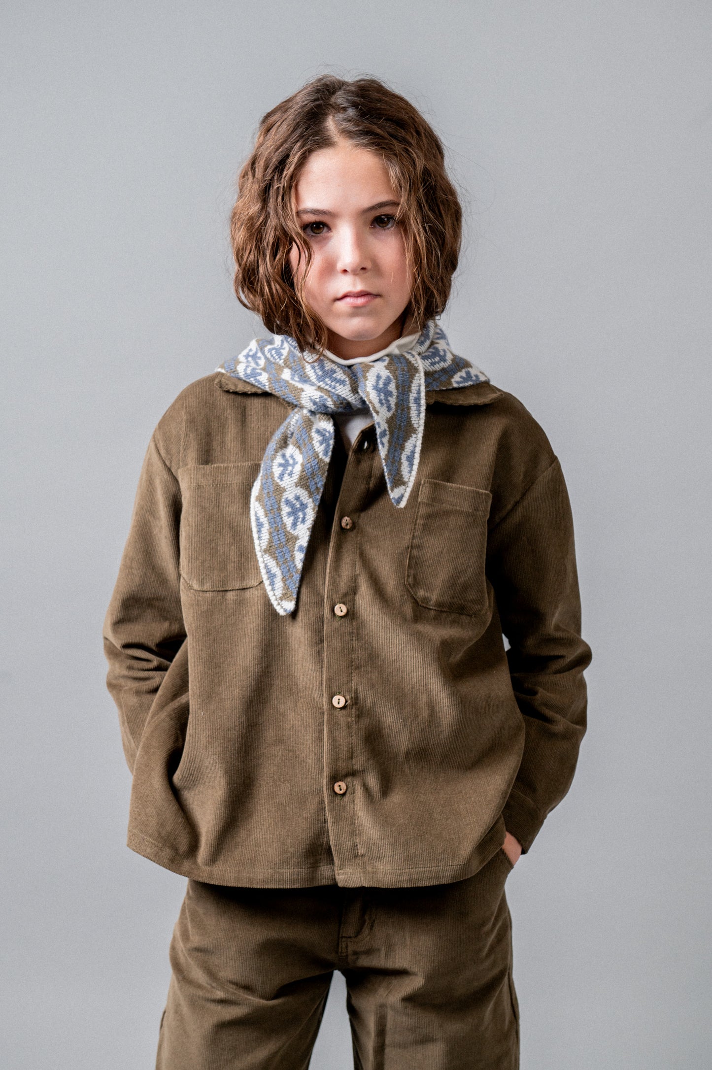 Pantalón largo pana khaki niña