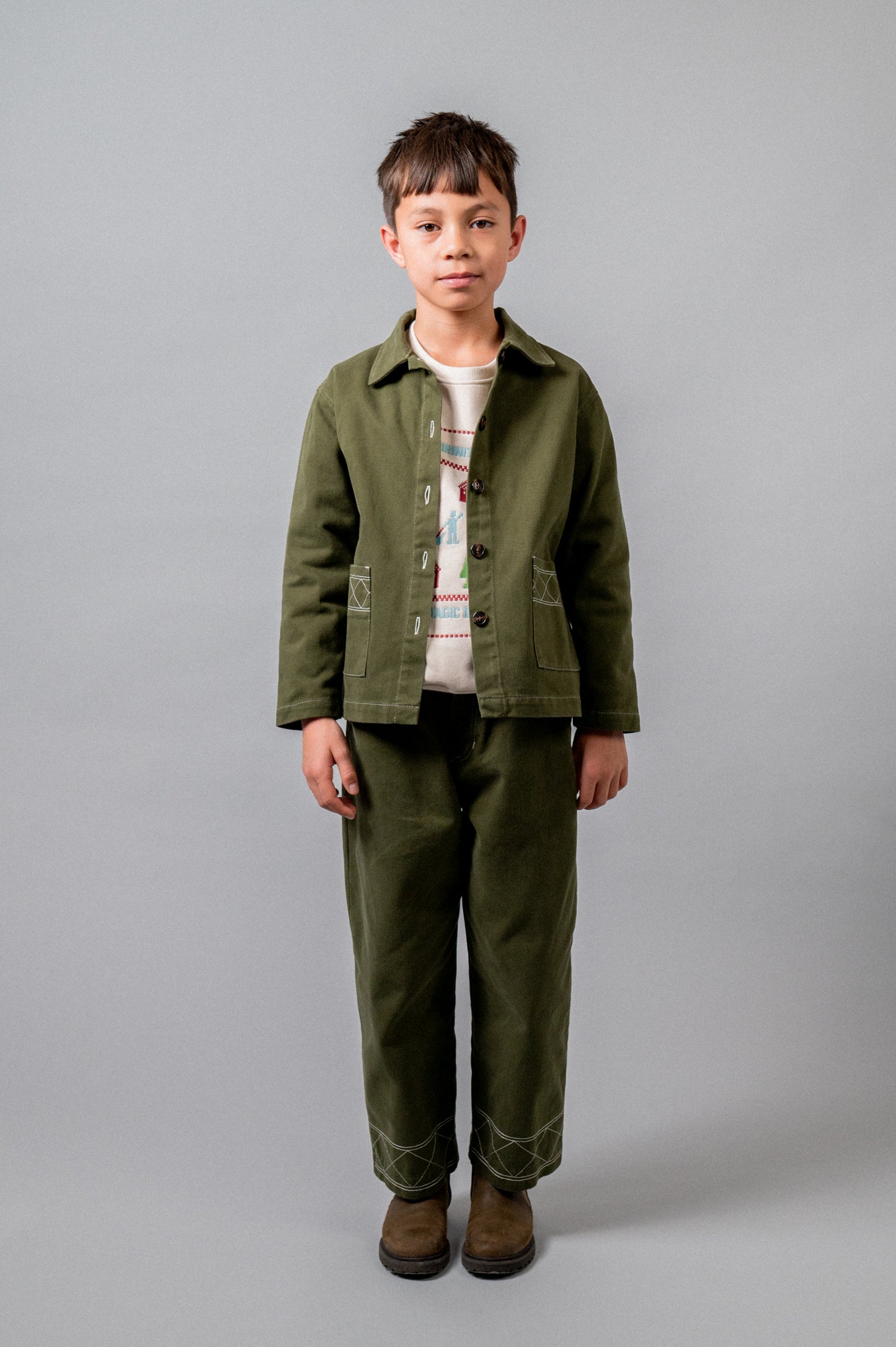 Pantalón largo denim khaki niño