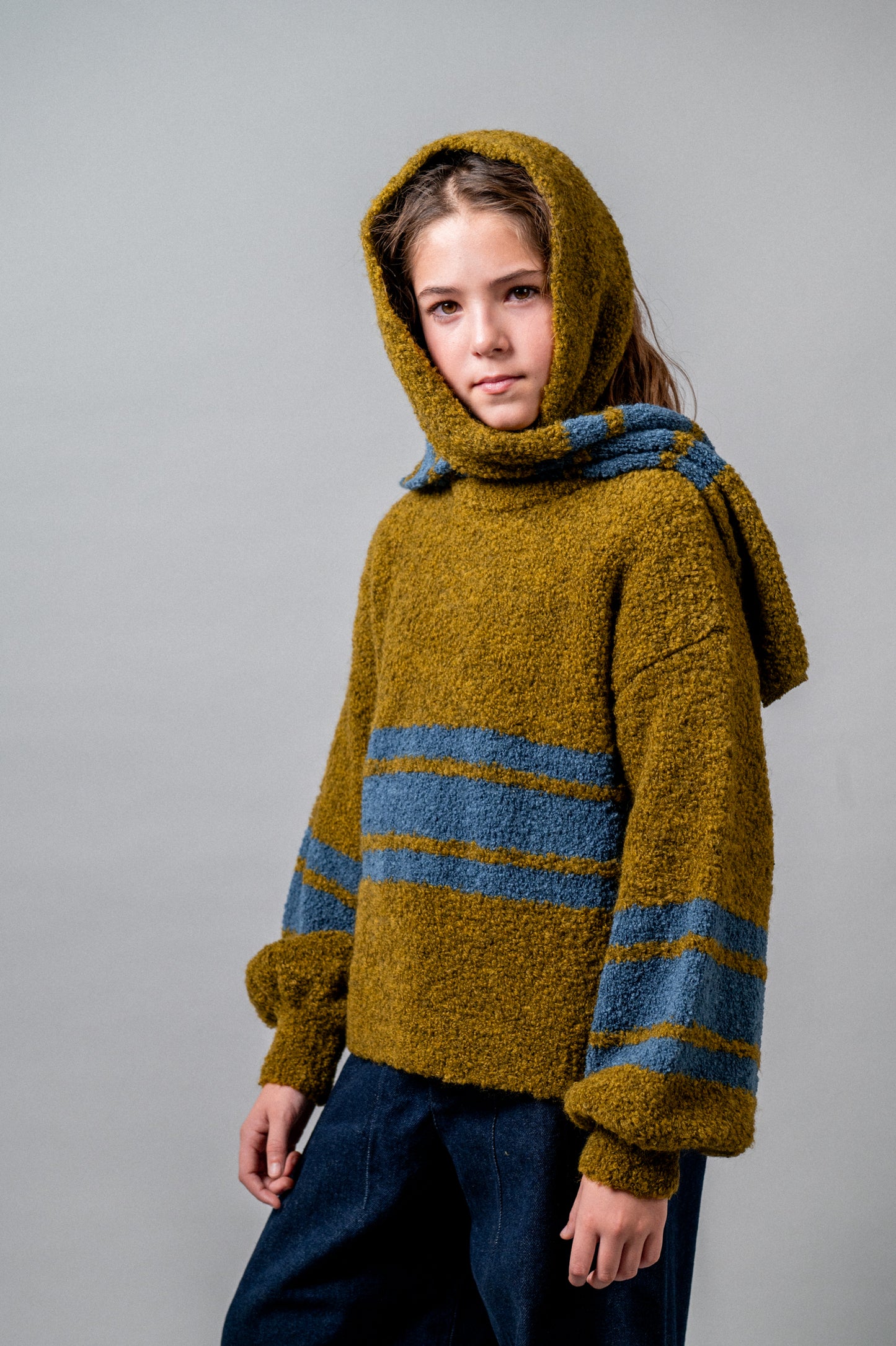 Jersey punto rayas mustard niña