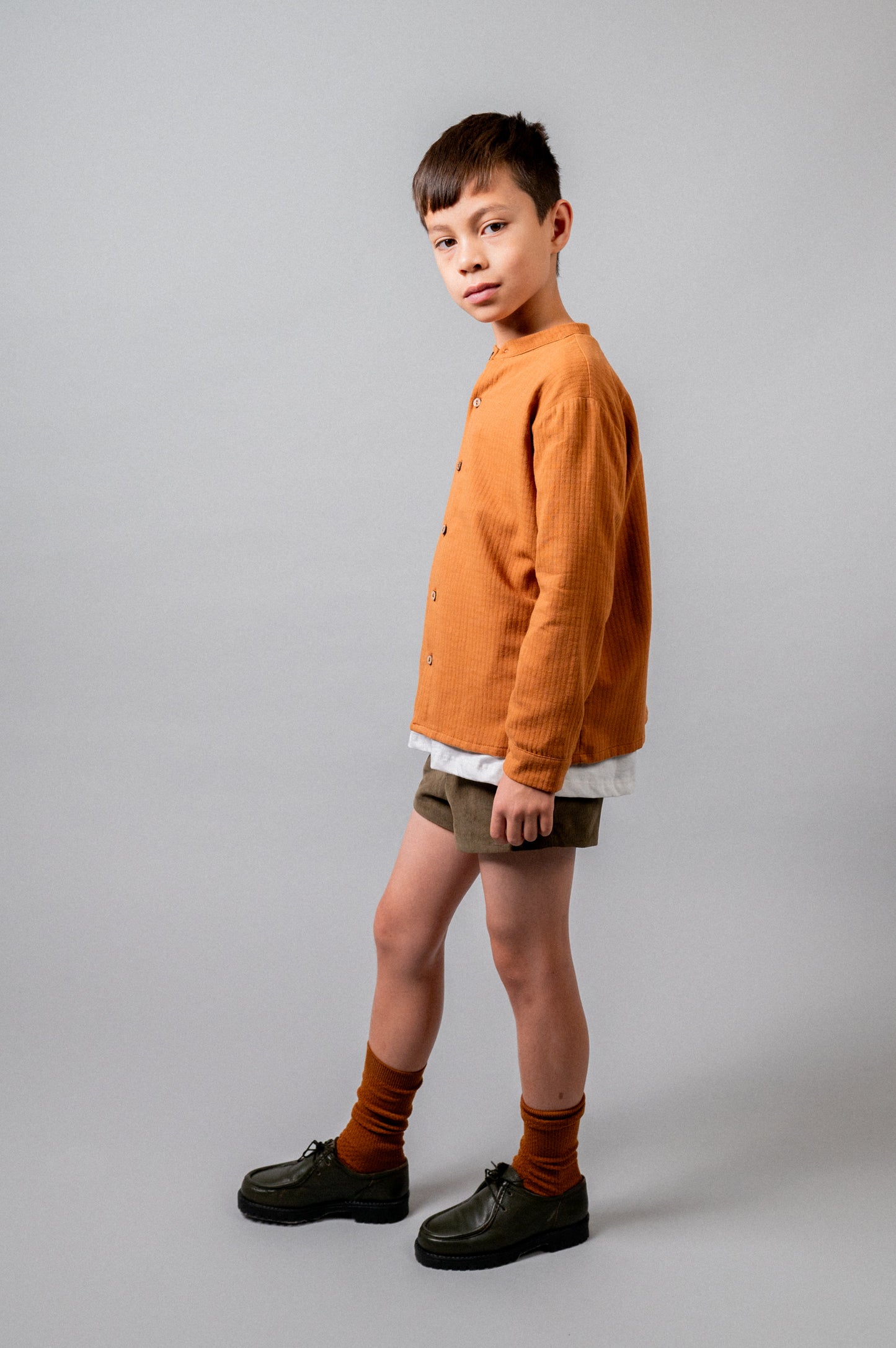 Pantalón corto pana khaki niño