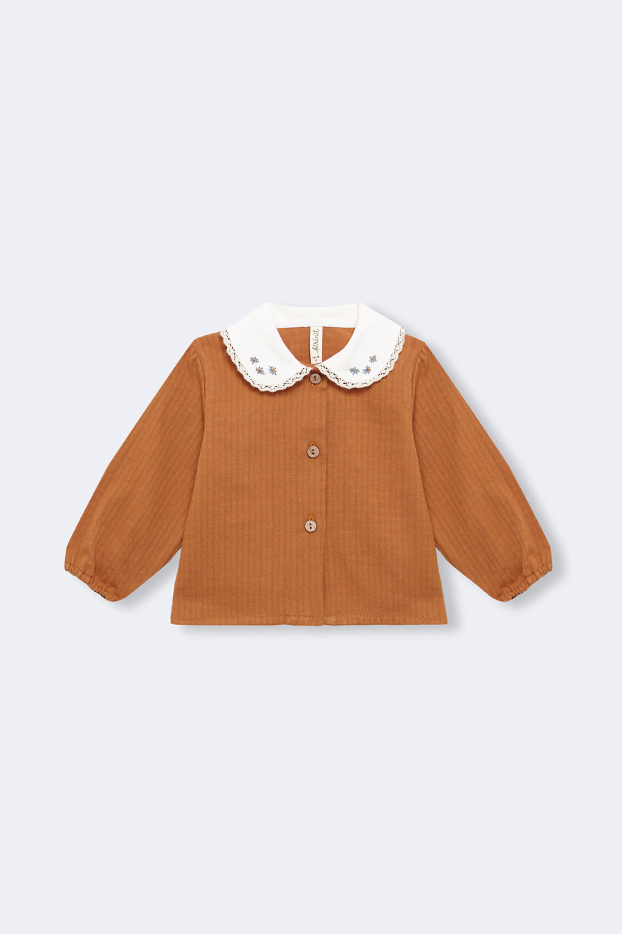 Camisa bordada toffee bebé