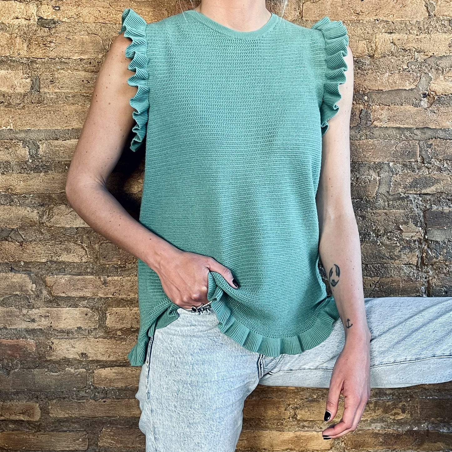 Green woman top