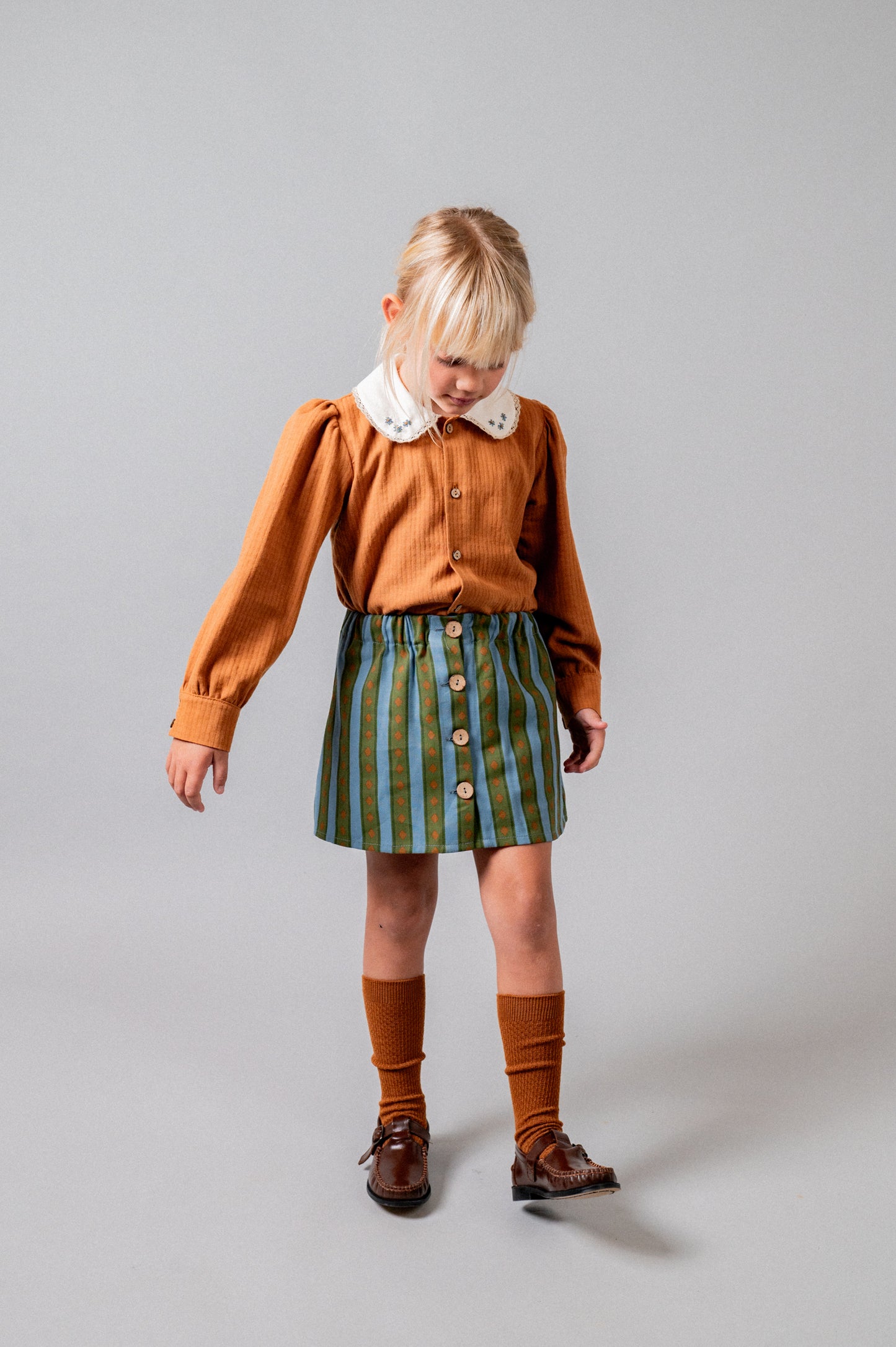 Camisa bordada toffee niña