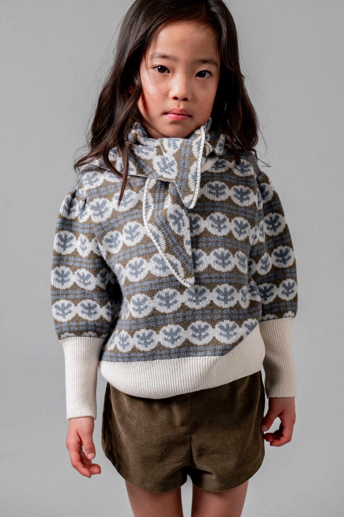 Pantalón corto pana khaki niña
