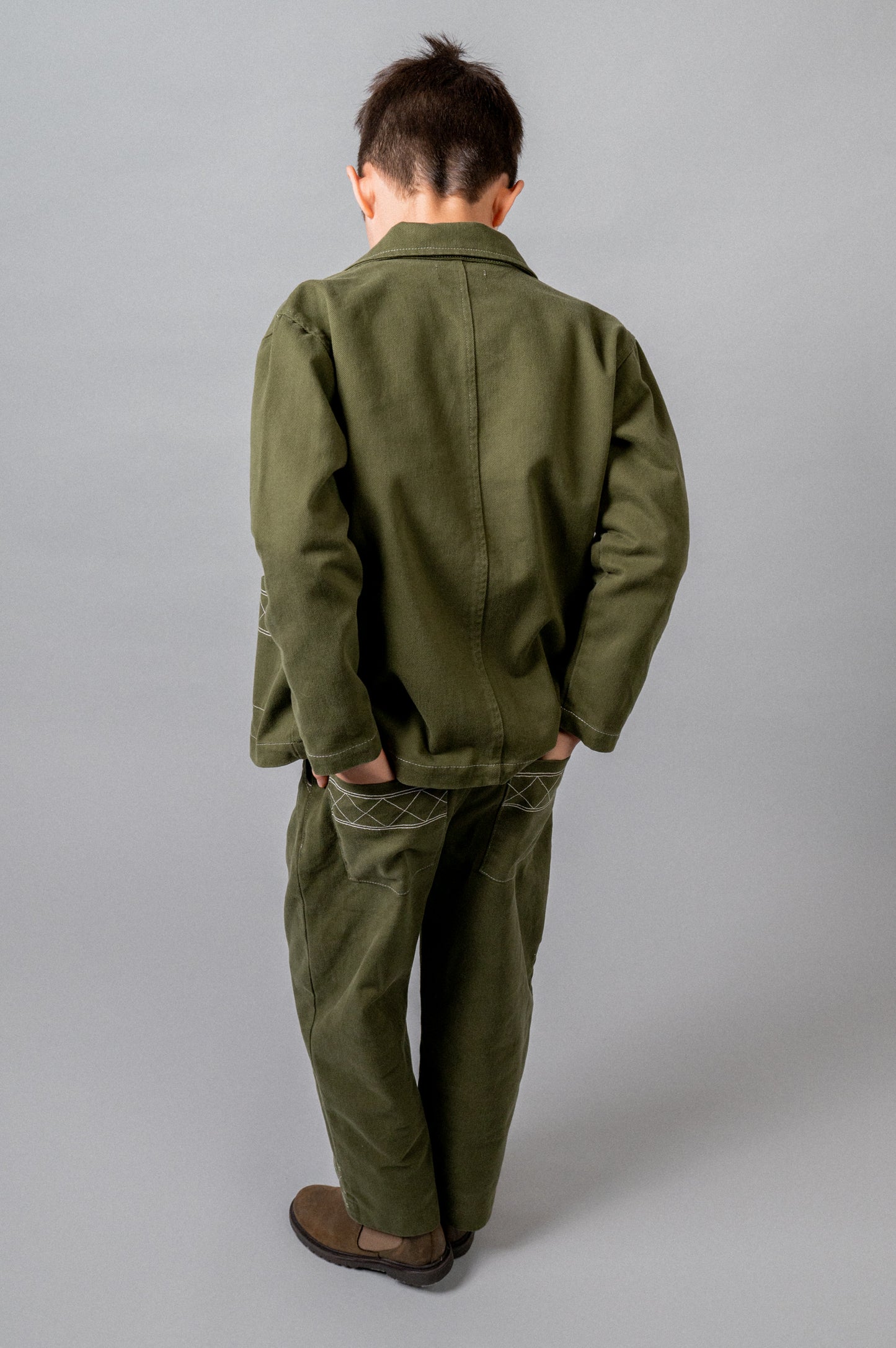 Chaqueta denim khaki niño
