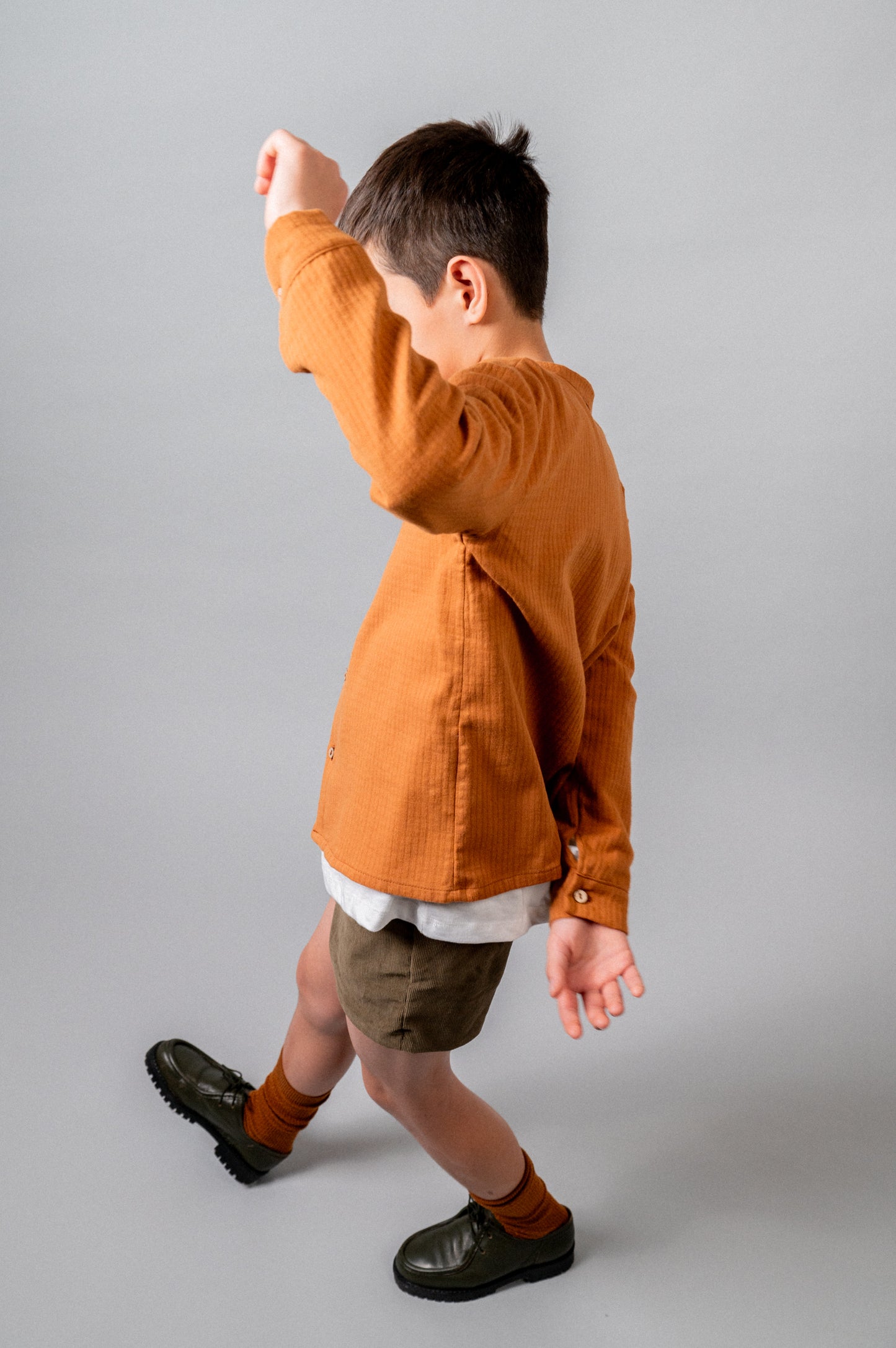 Pantalón corto pana khaki niño