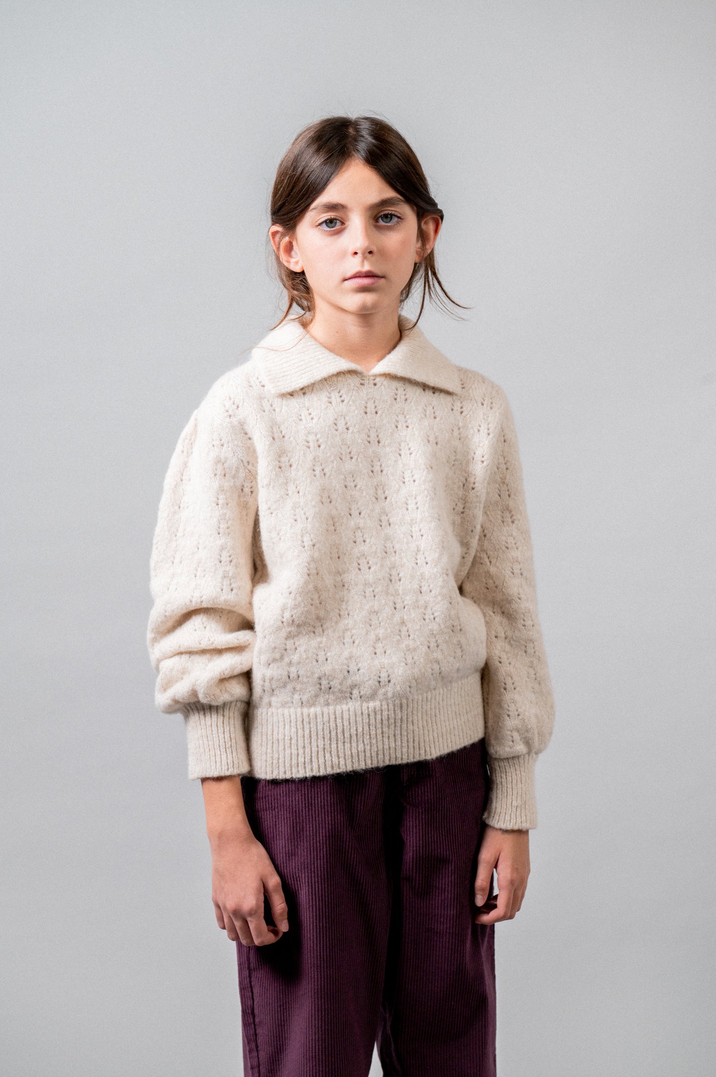 Jersey punto Biri ivory niña