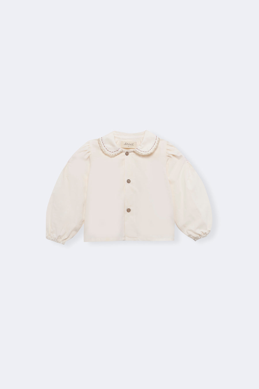 Camisa cruda nidos bordados malvas bebé