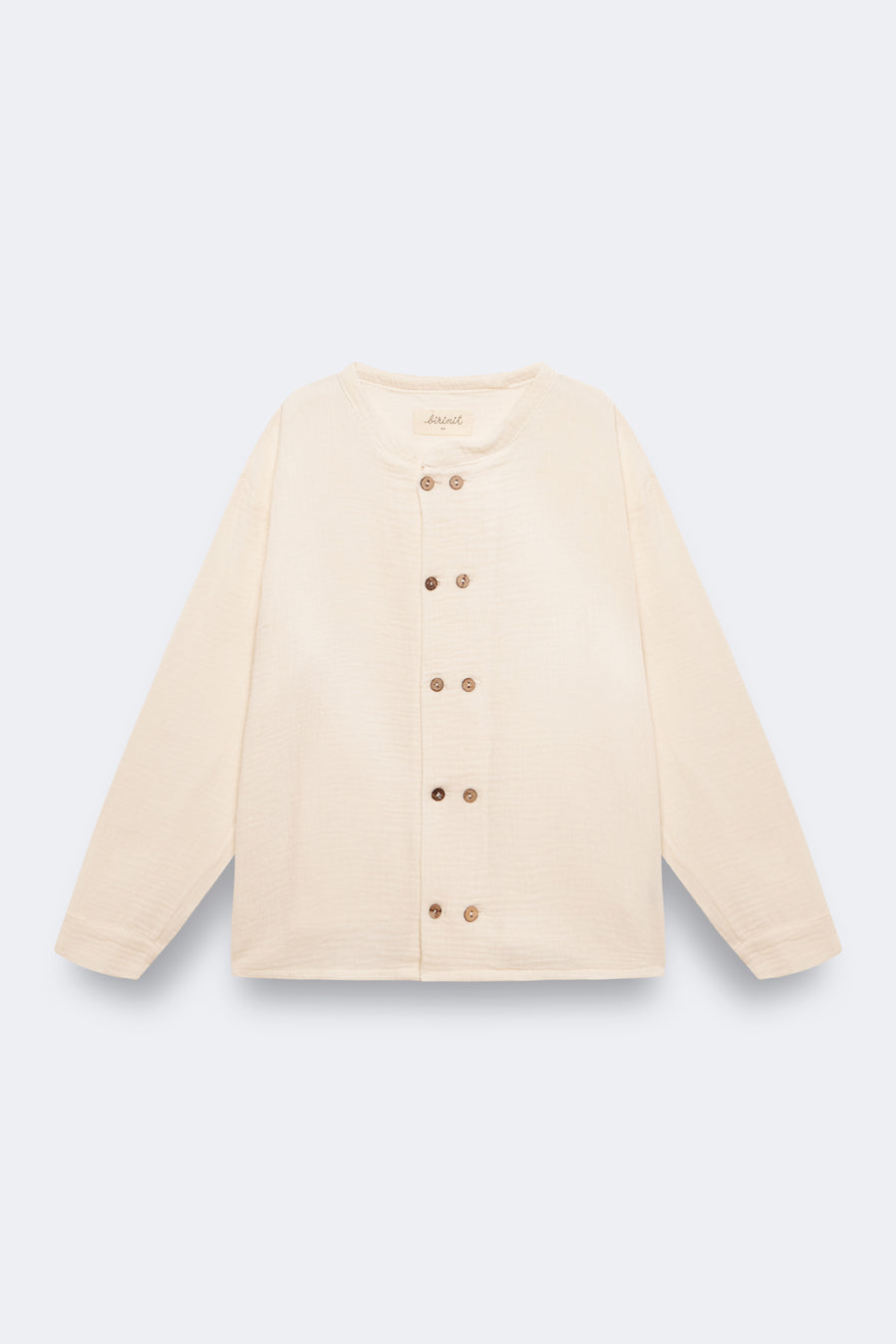 Camisa cruzada bambula cruda niño