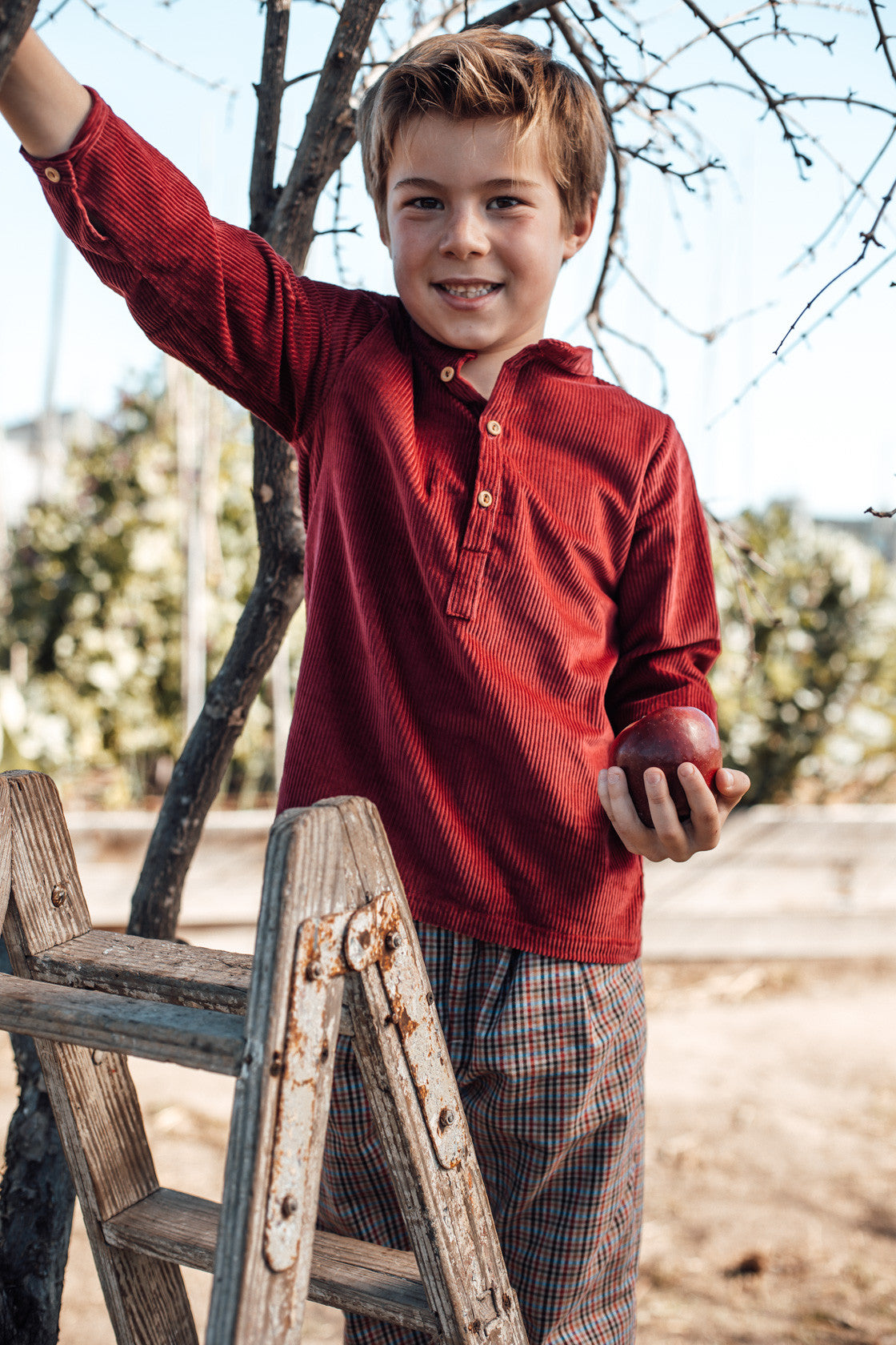 Cherry corduroy polo shirt