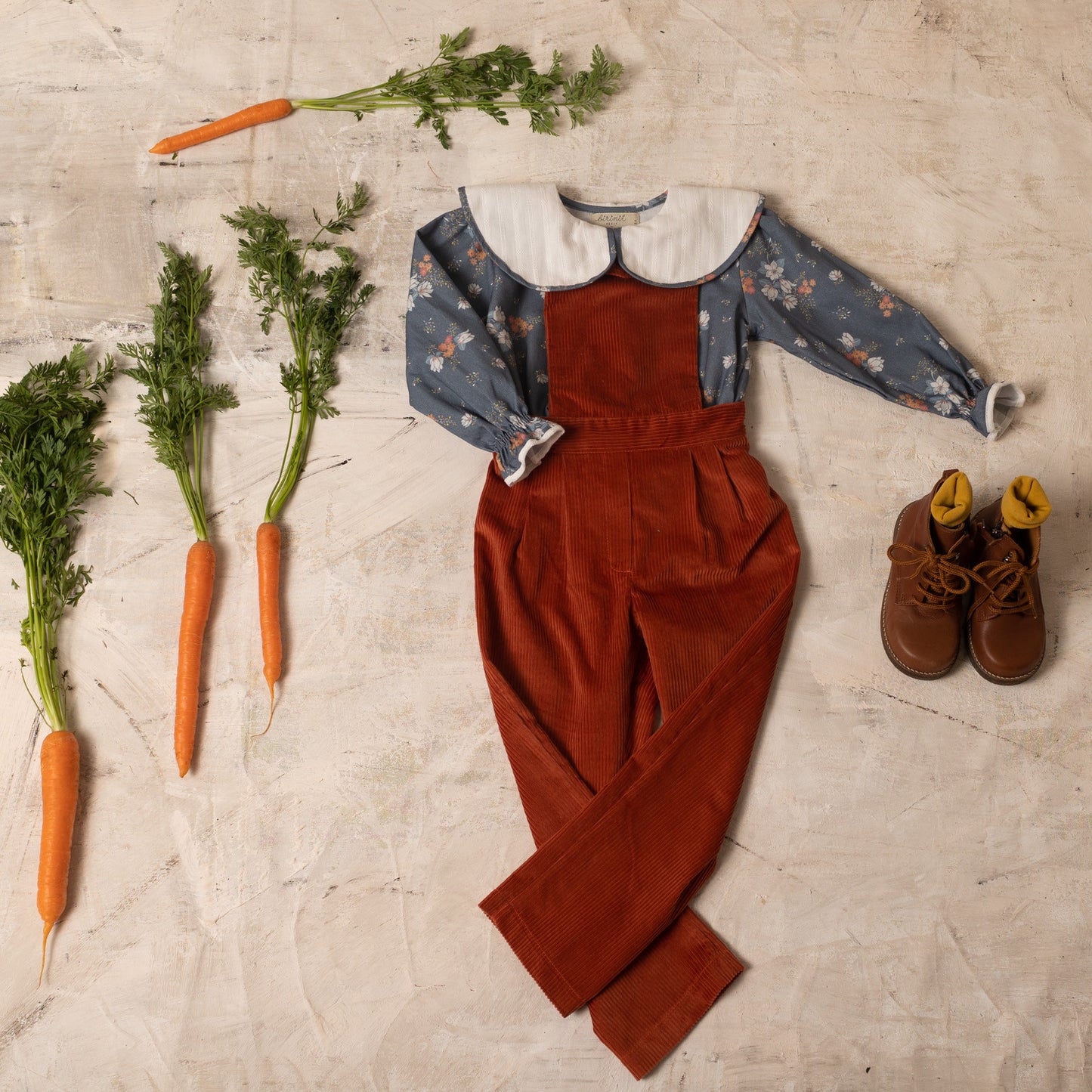 Terracotta corduroy overall