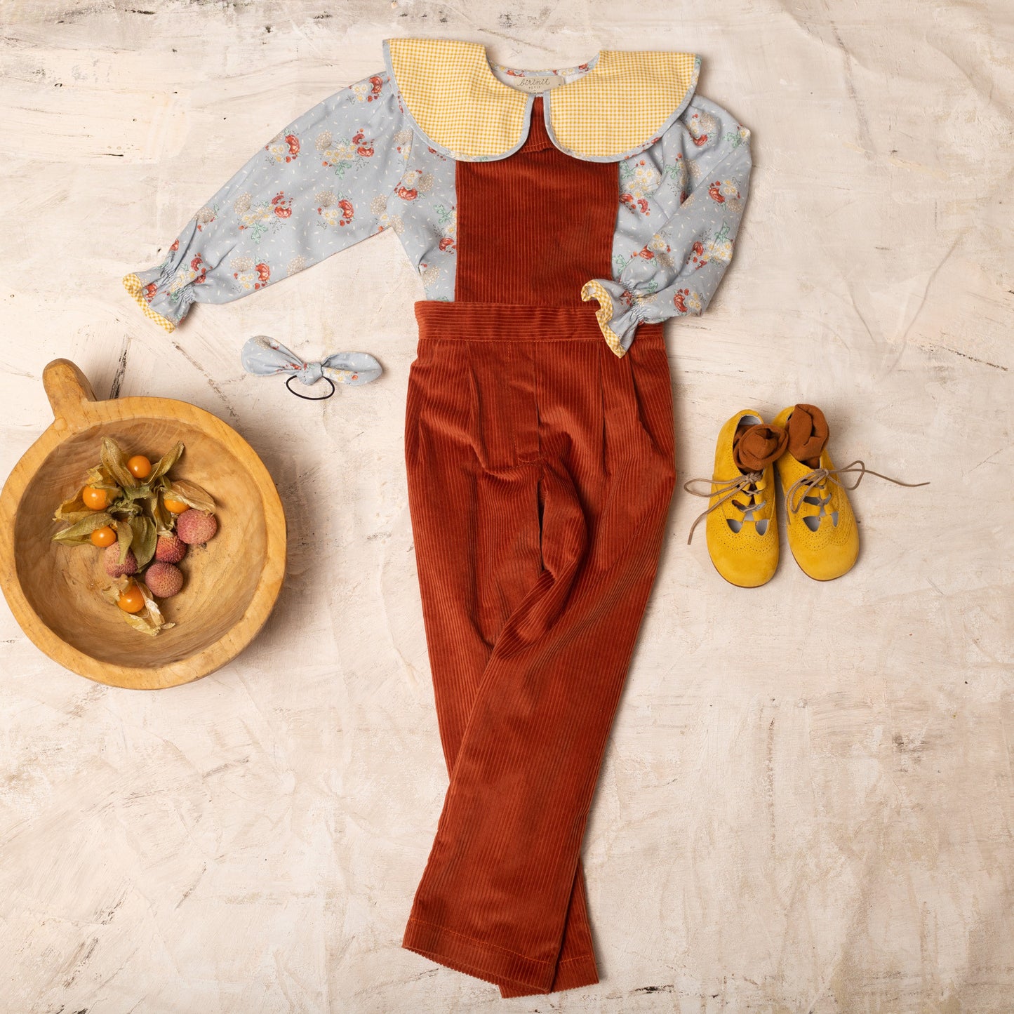 Terracotta corduroy overall