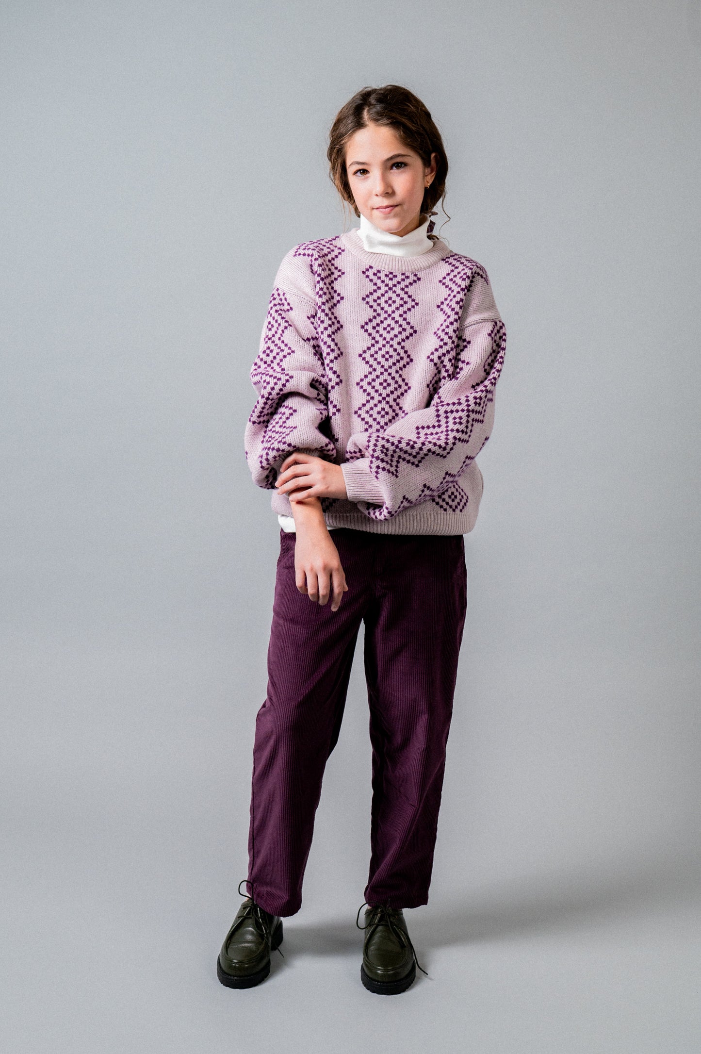 Pantalón largo pana violet niña