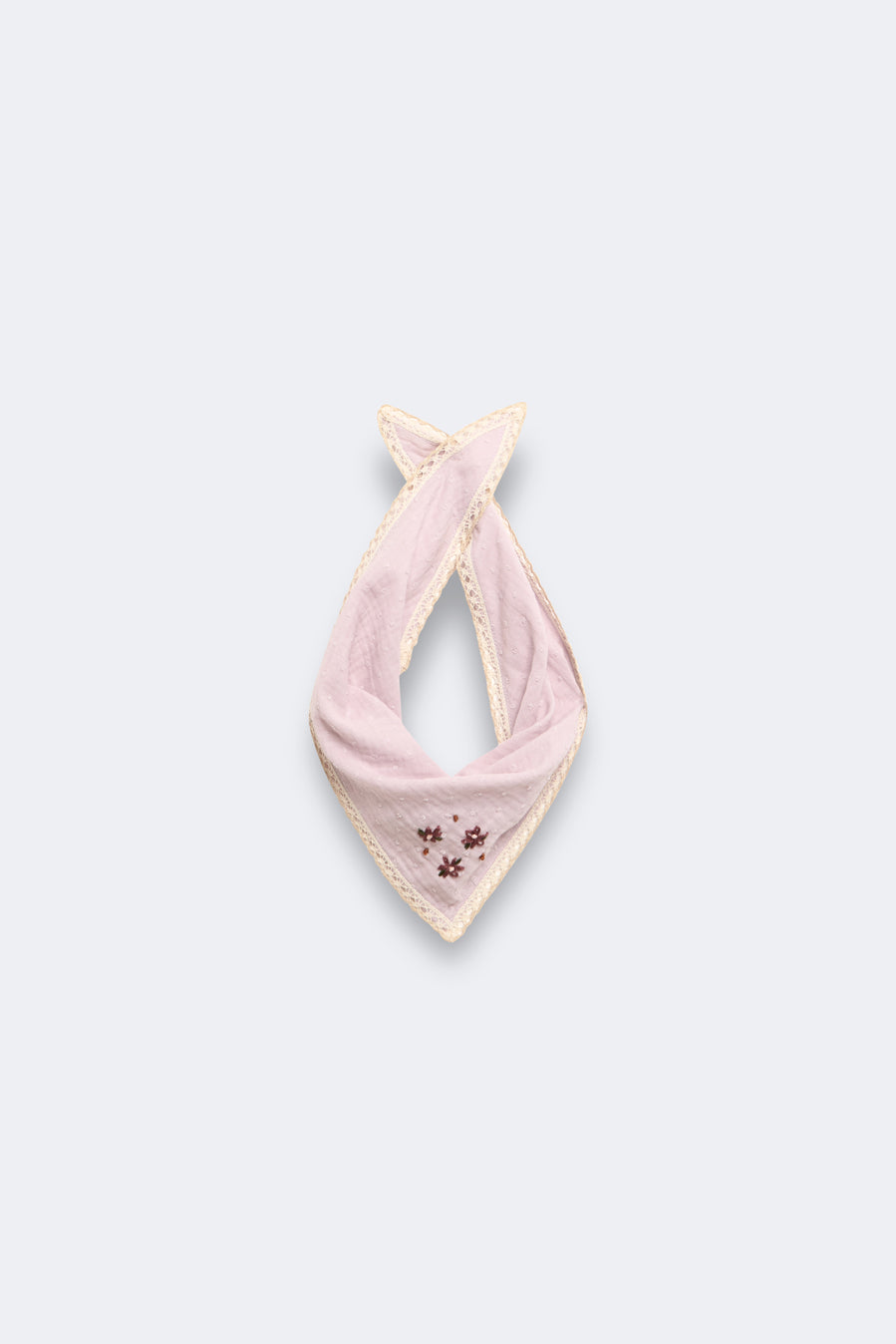 Bandana bordada plumeti malva