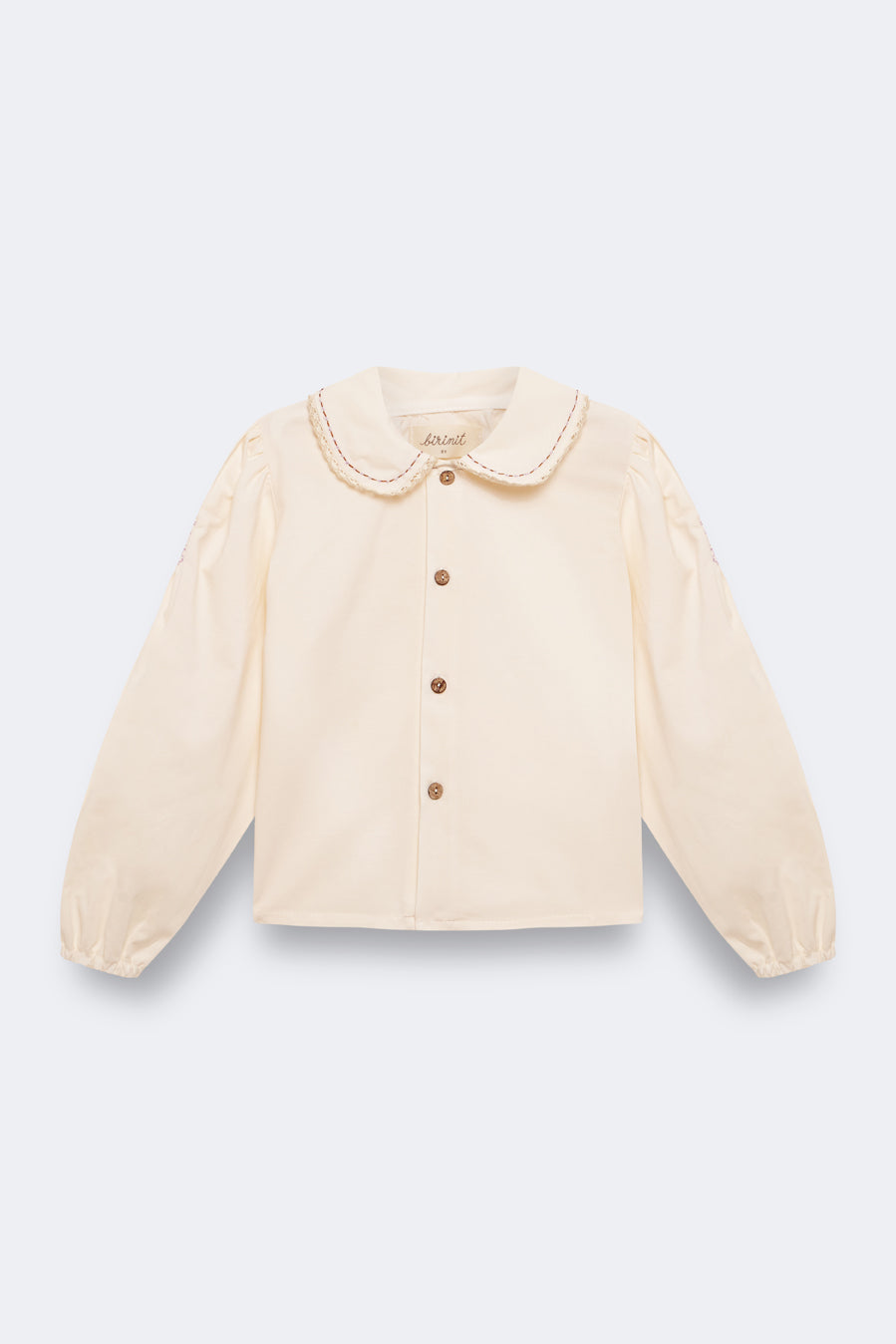 Camisa cruda nidos bordados malvas niña