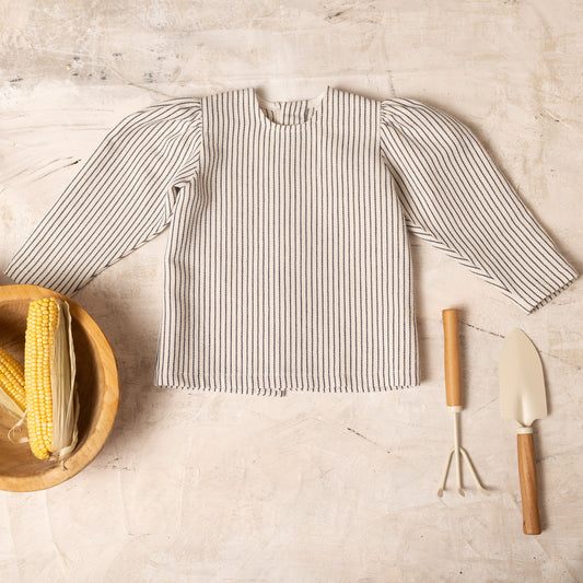 Navy stripe baggy woman blouse