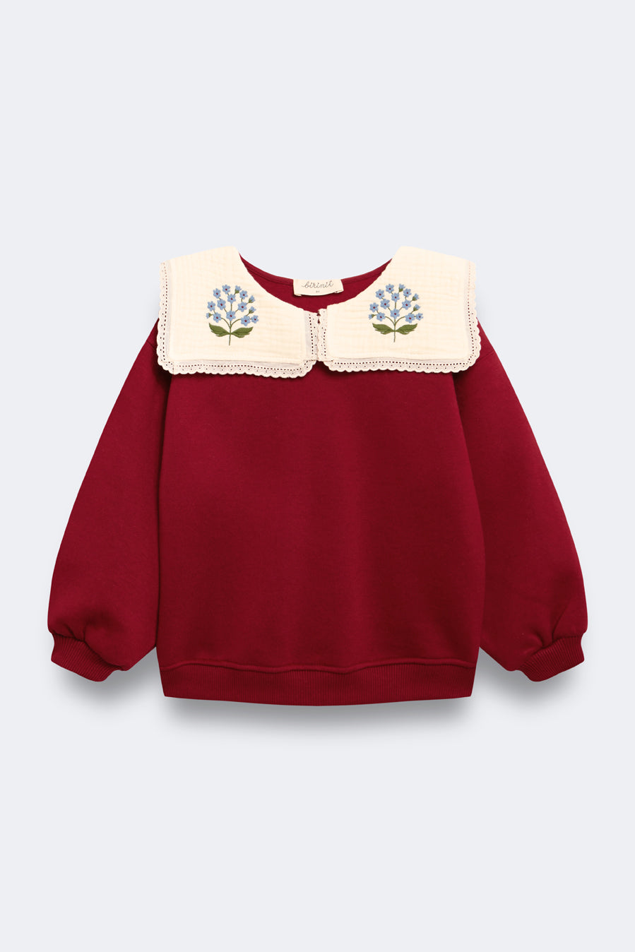 Sudadera cherry cuello bordado niña