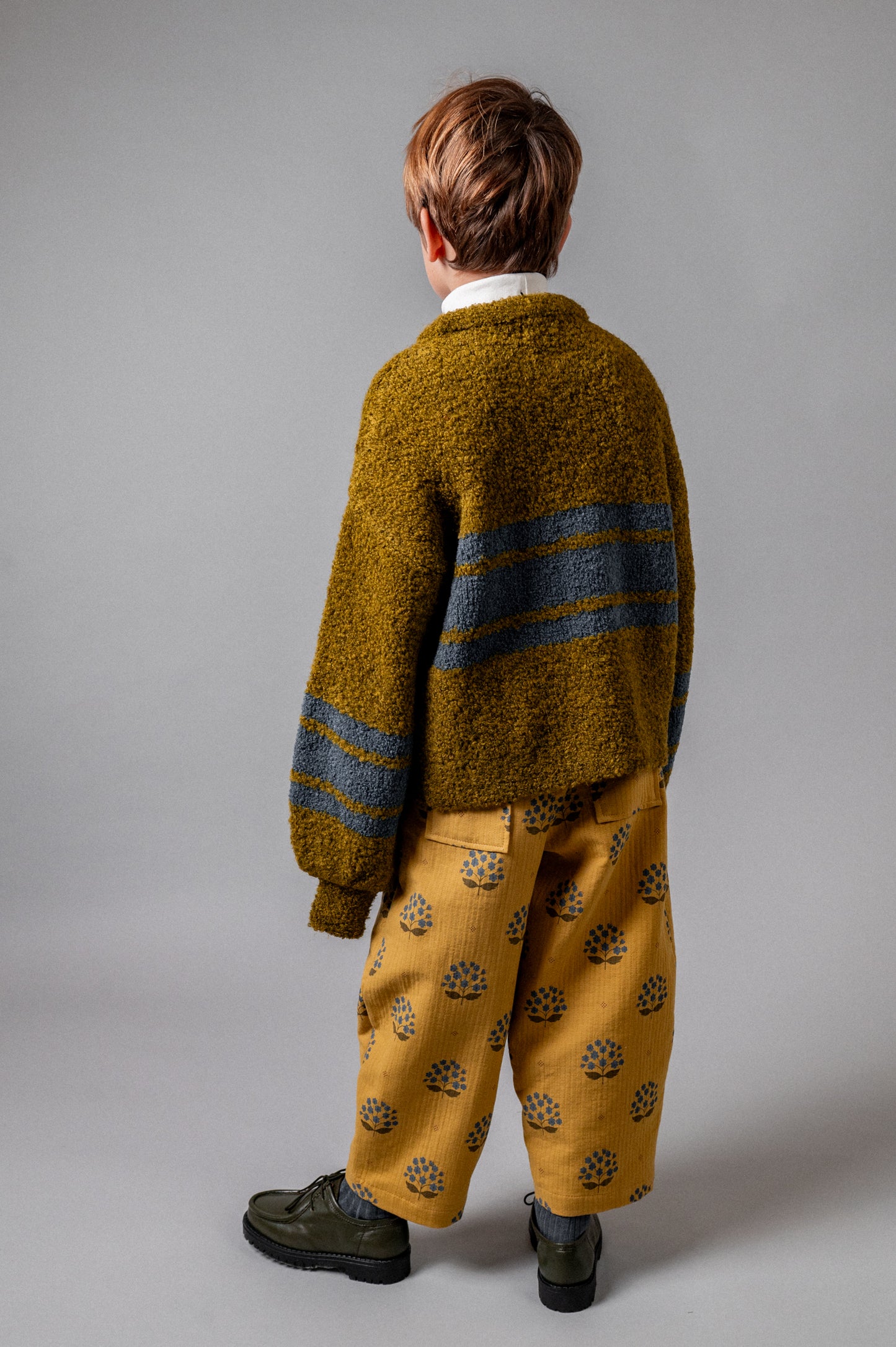 Jersey punto rayas mustard niño