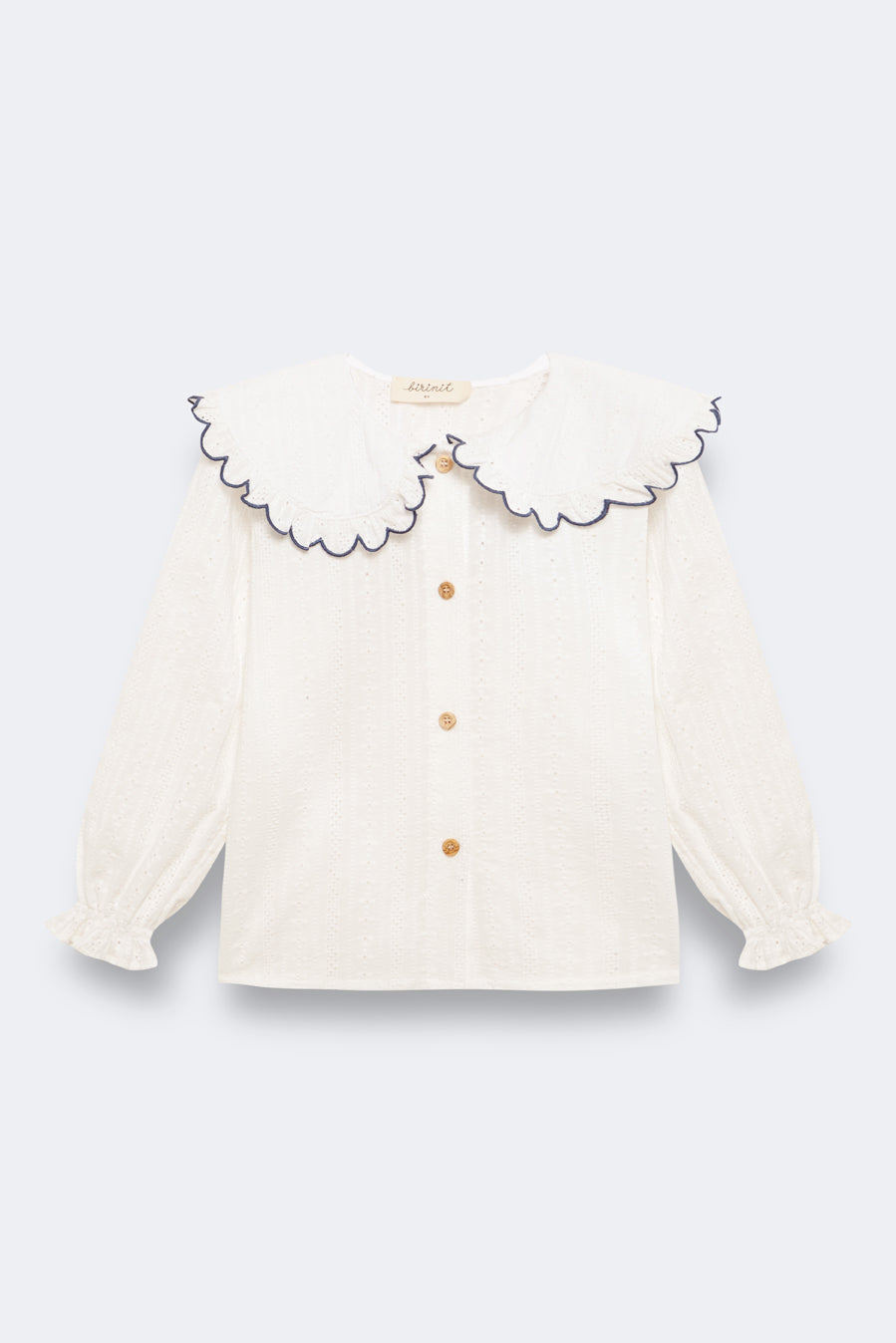 Camisa Rita batista bordada cruda niña