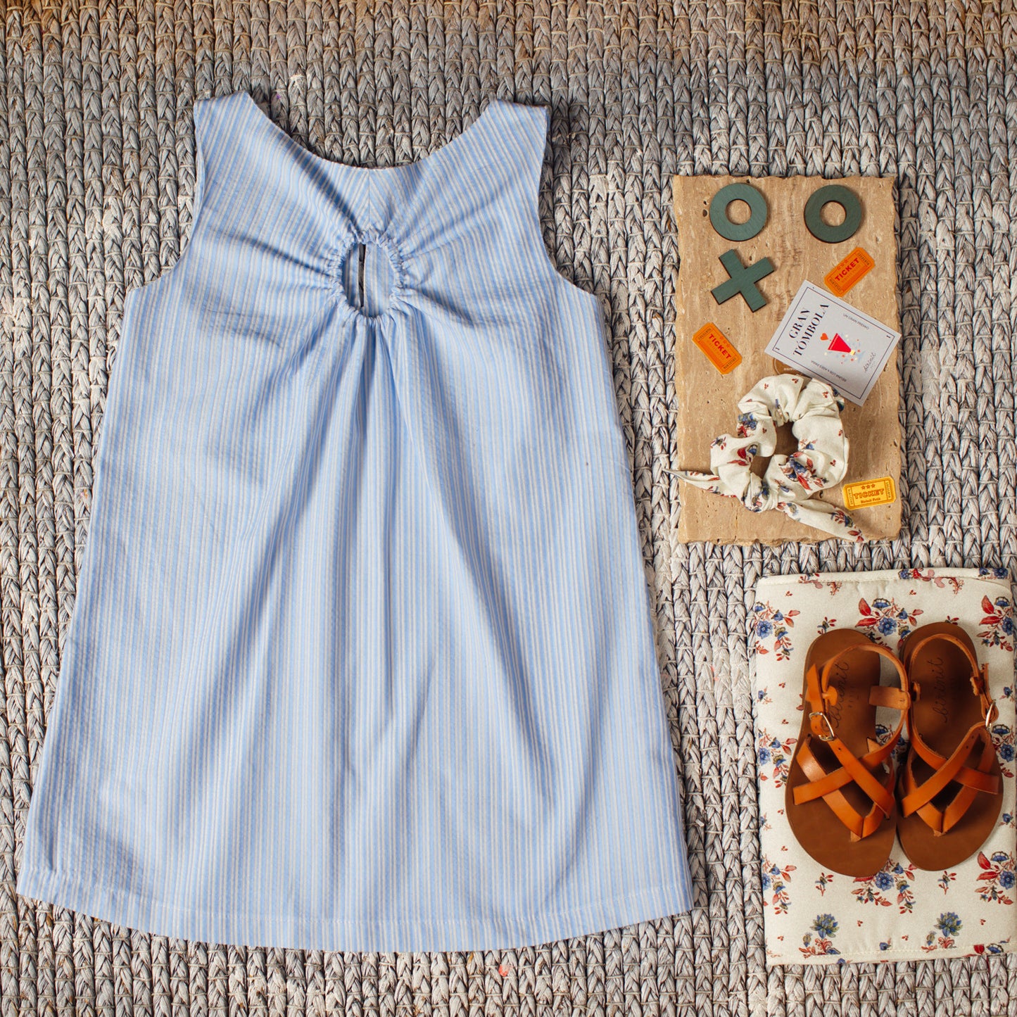 Bluish Stripes circle dress