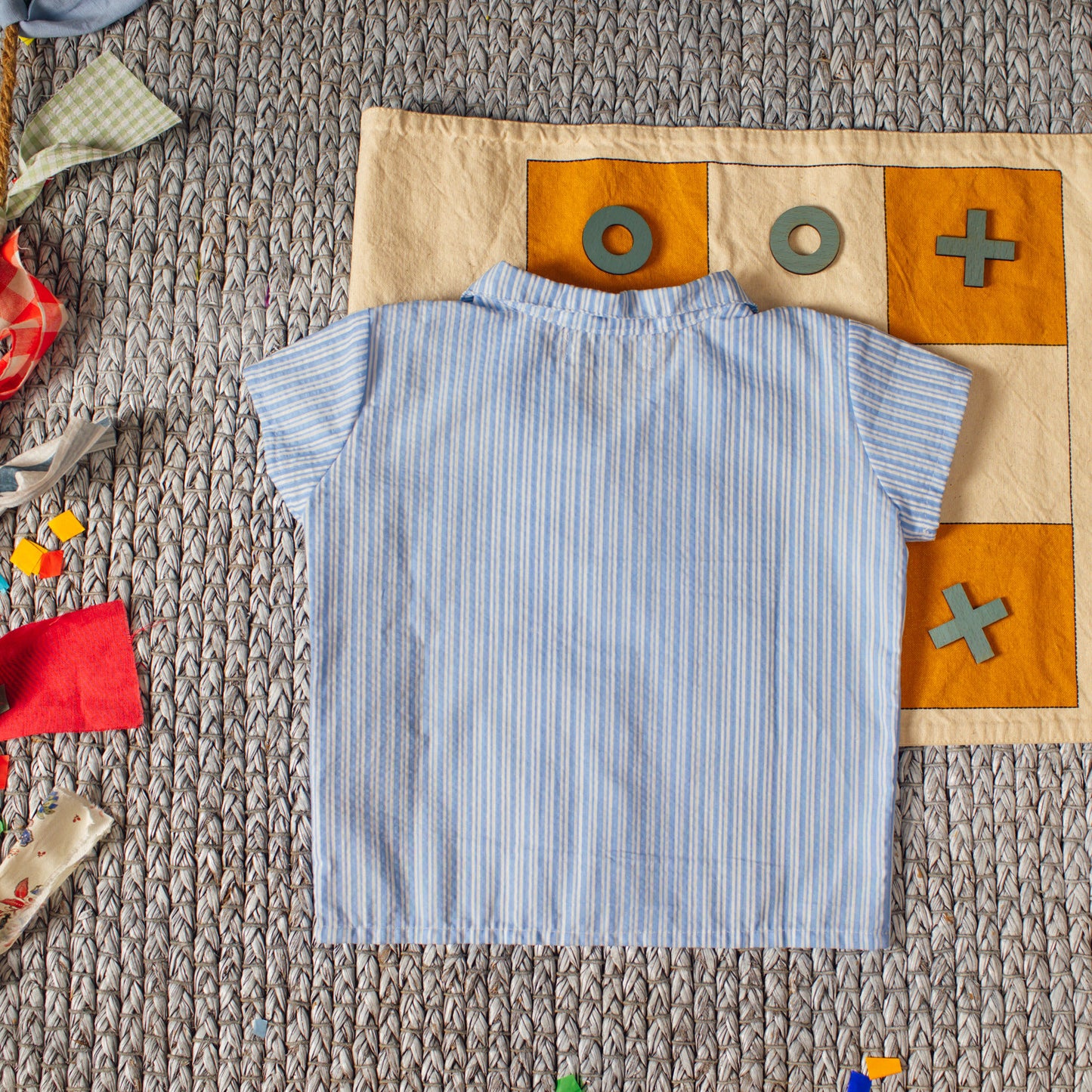 Bluish Stripes lapel shirt