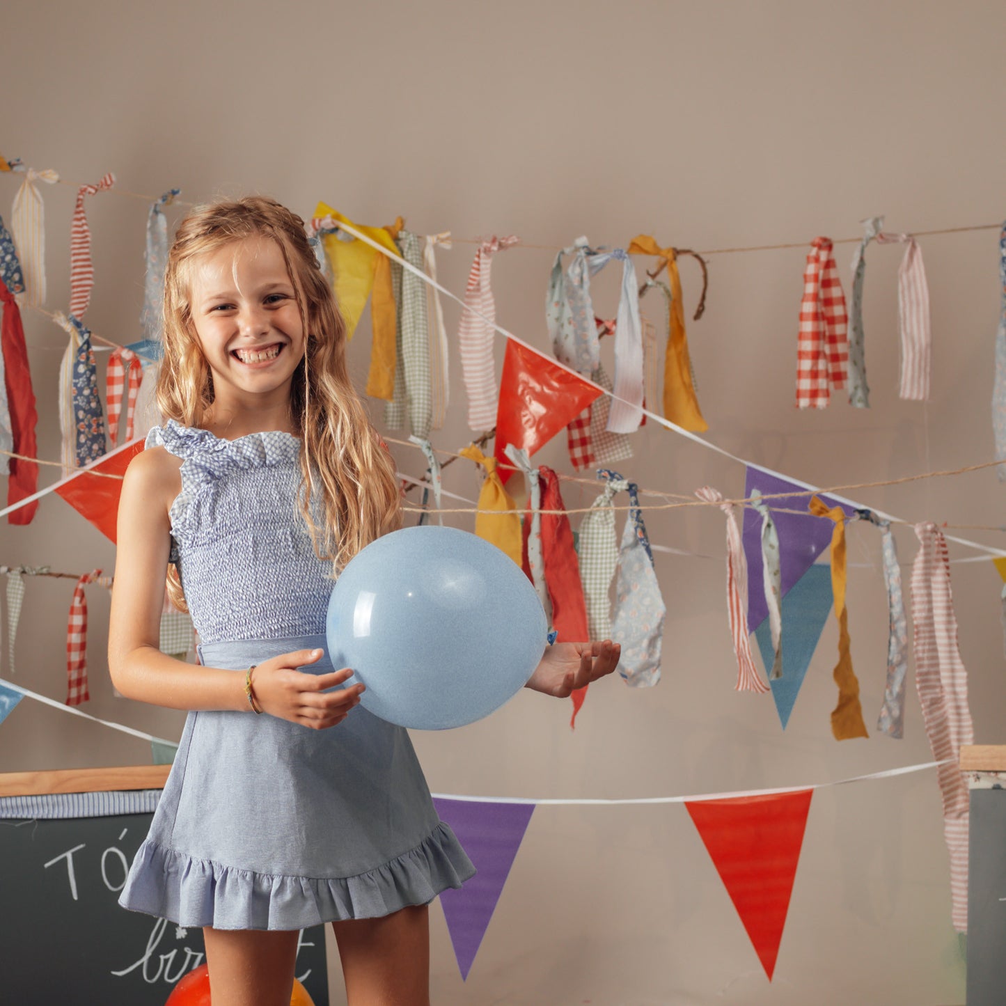 Blue Linen mini skirt