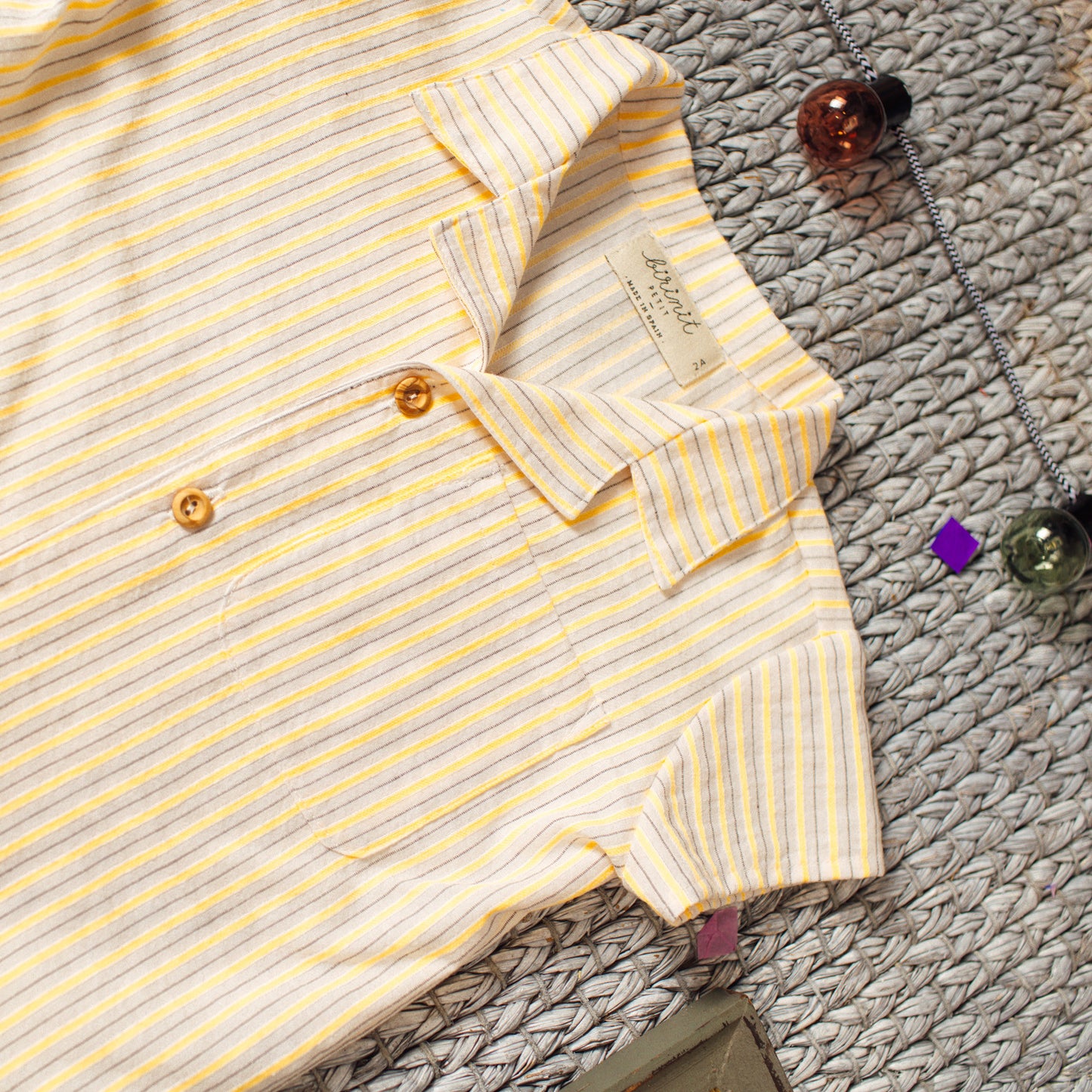 Yellow Stripes lapel shirt