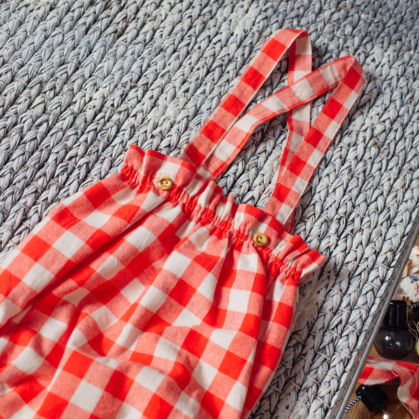 Big red Gingham straps bloomer