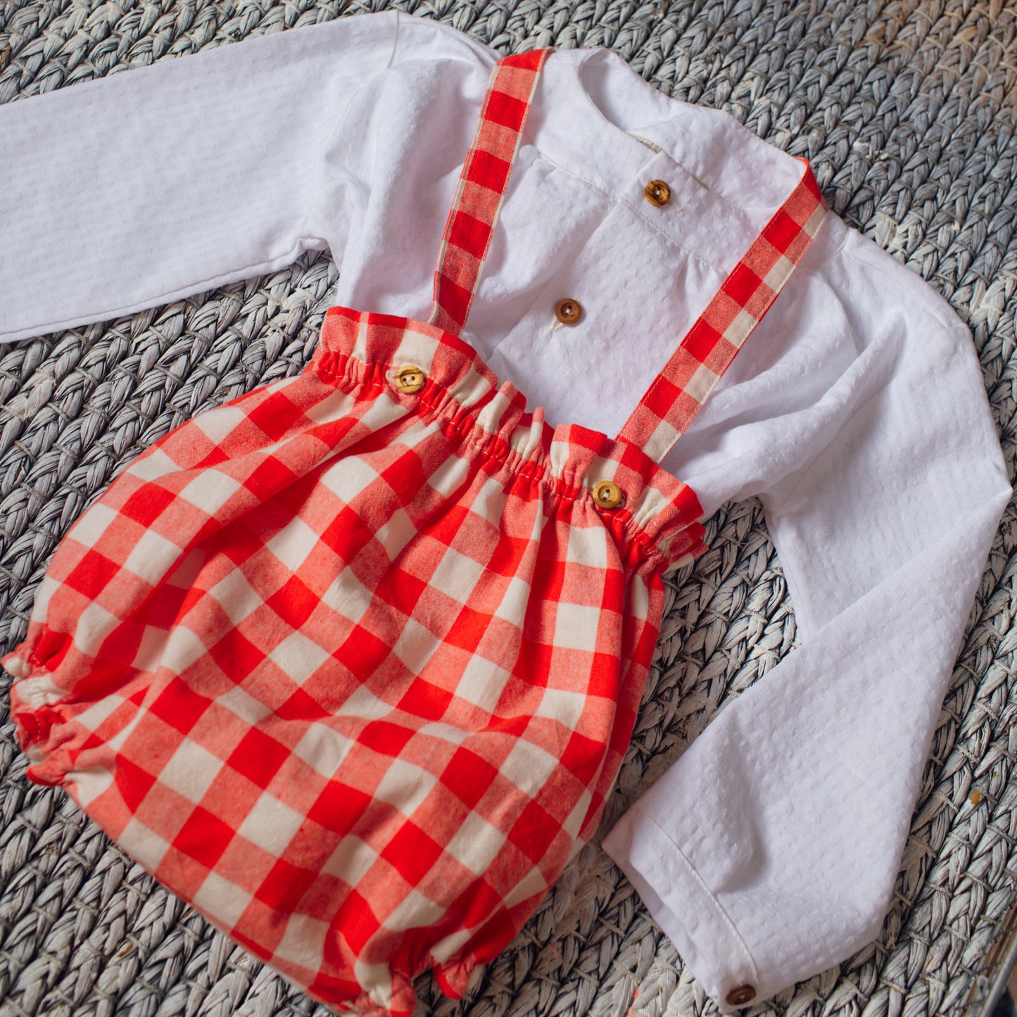 Big red Gingham straps bloomer