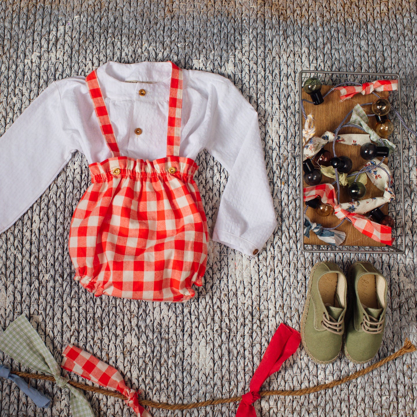 Big red Gingham straps bloomer